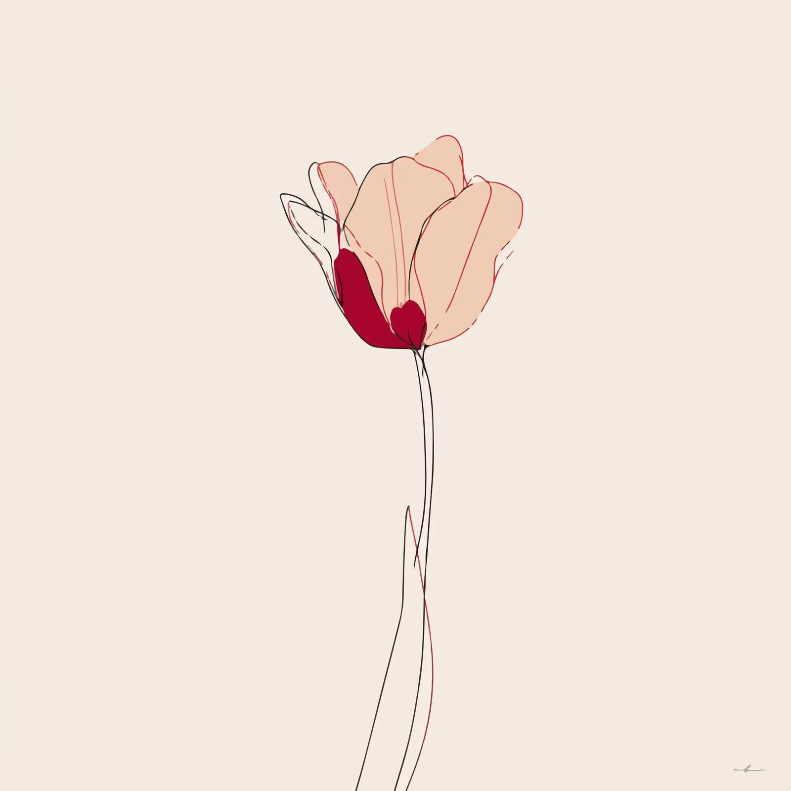 Minimal Tulip Line Art — free download from Dotvec