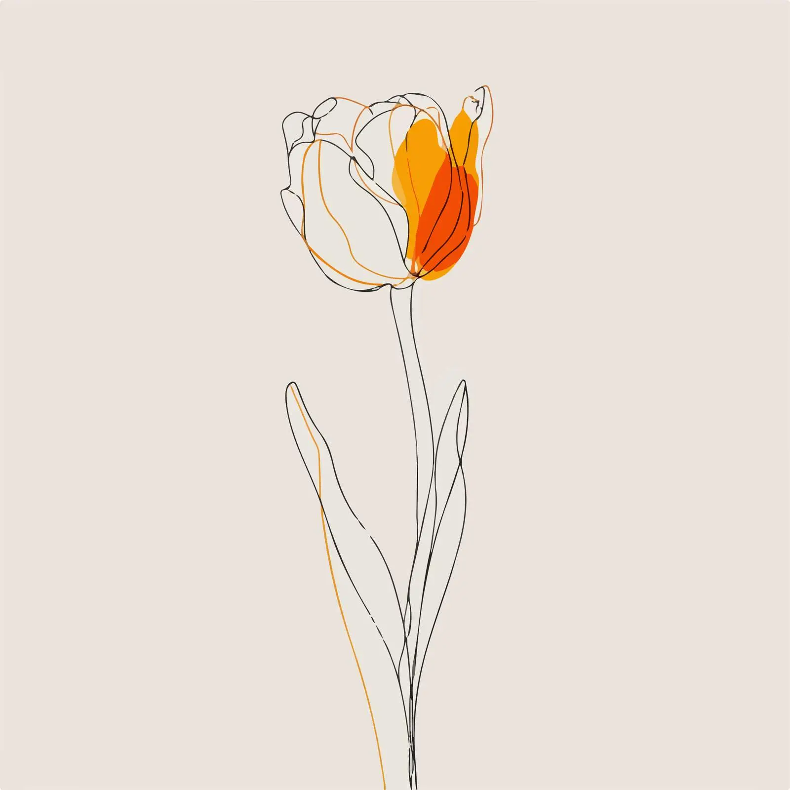 Minimal Tulip Line Art — free download from Dotvec