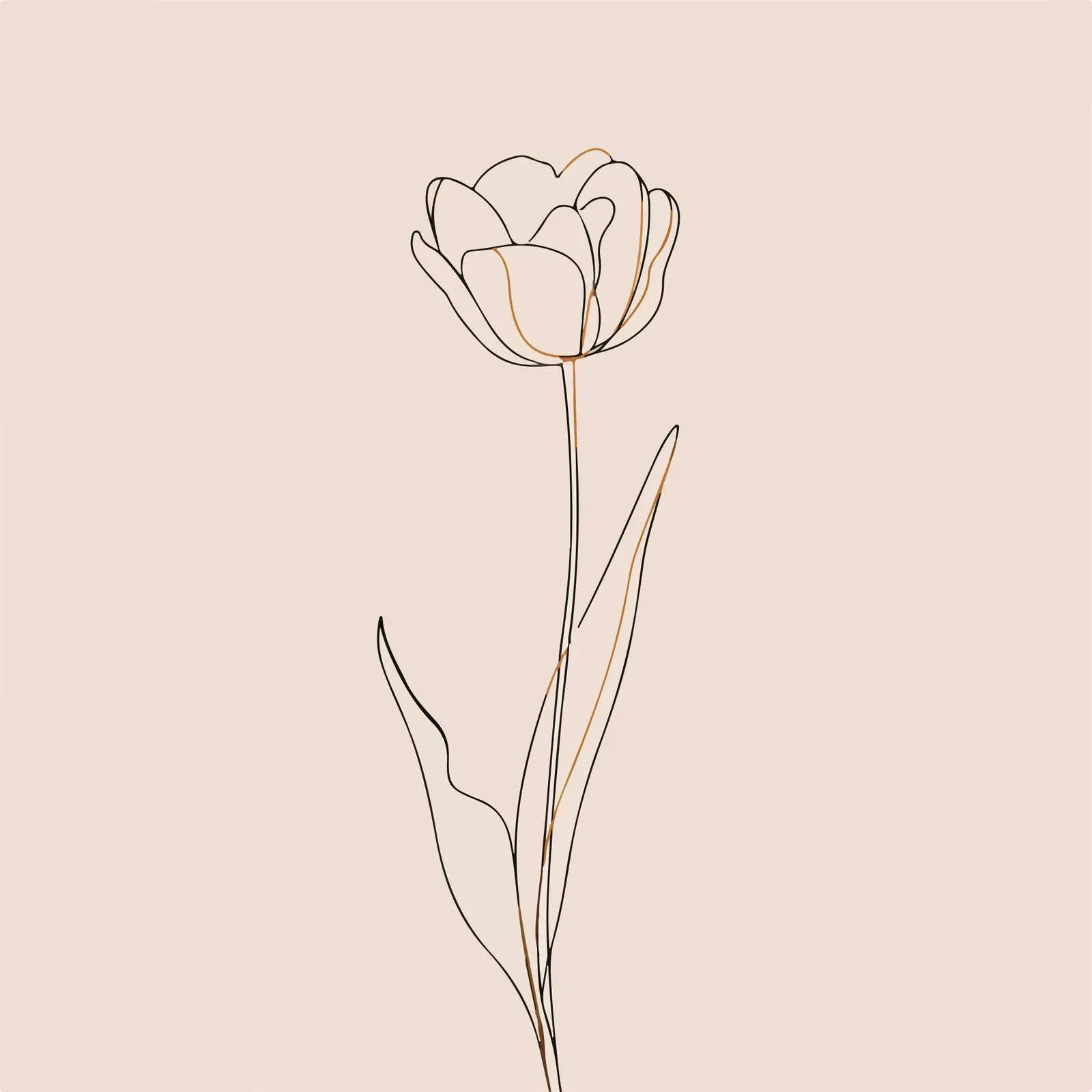 Minimal Tulip Line Art — free download from Dotvec
