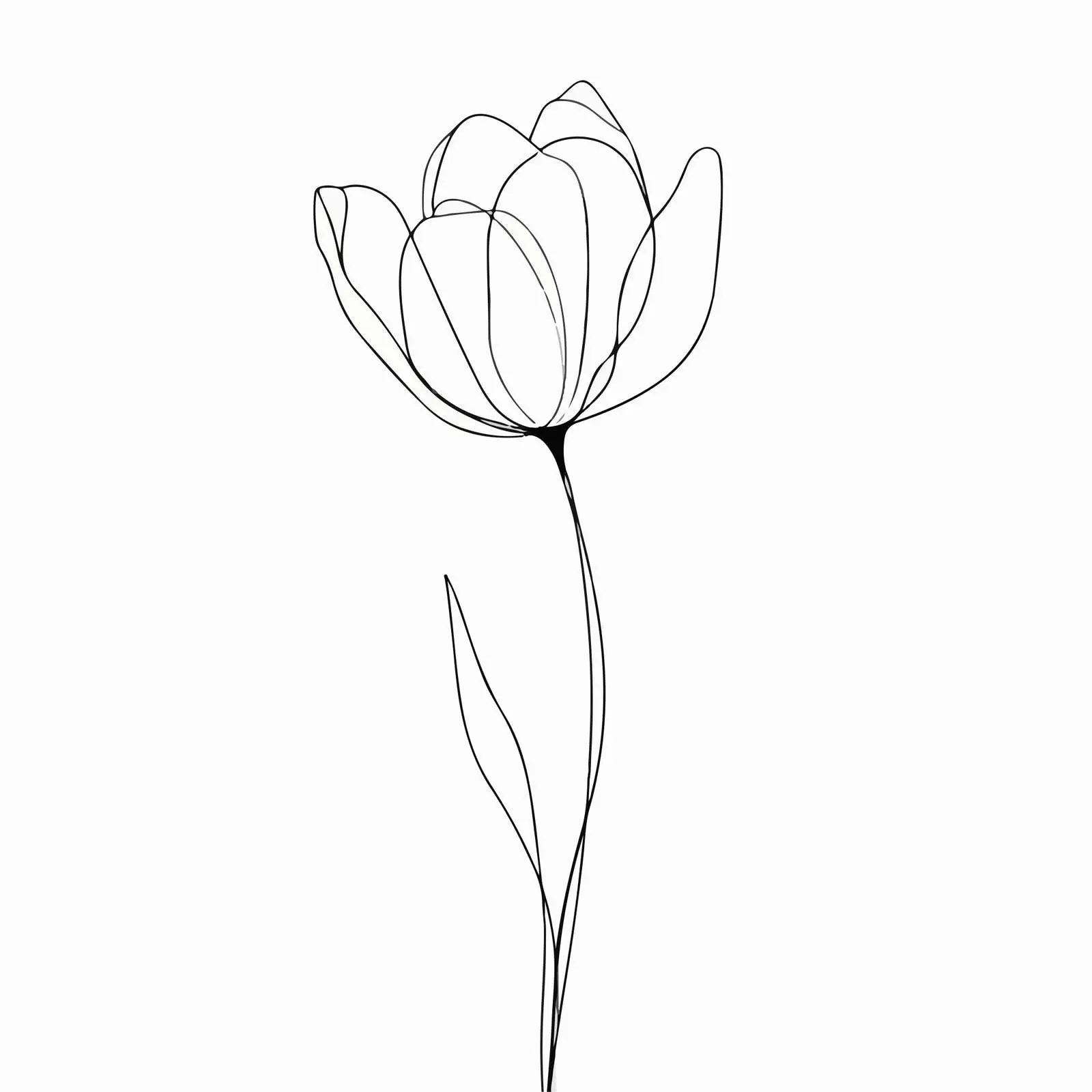 Minimal Tulip Line Art — free download from Dotvec