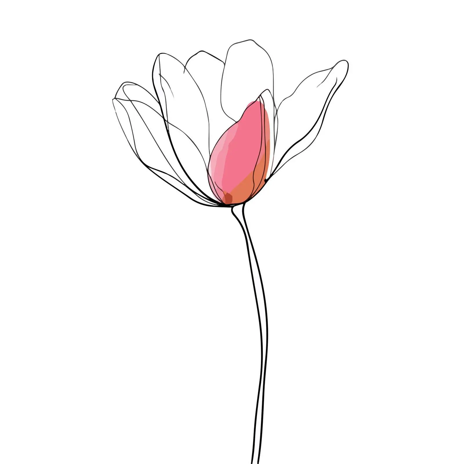 Minimal Tulip Line Art — free download from Dotvec