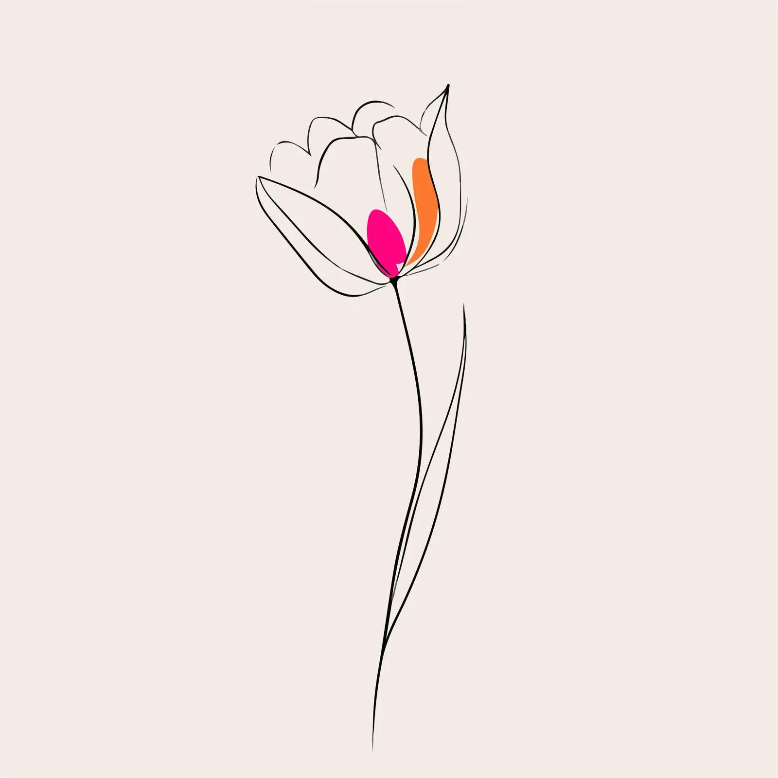 Minimal Tulip Line Art — free download from Dotvec