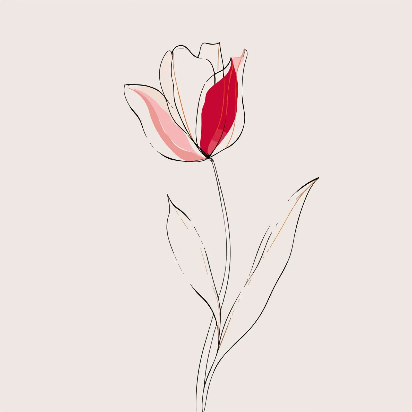 Minimal Tulip Line Art — free download from Dotvec