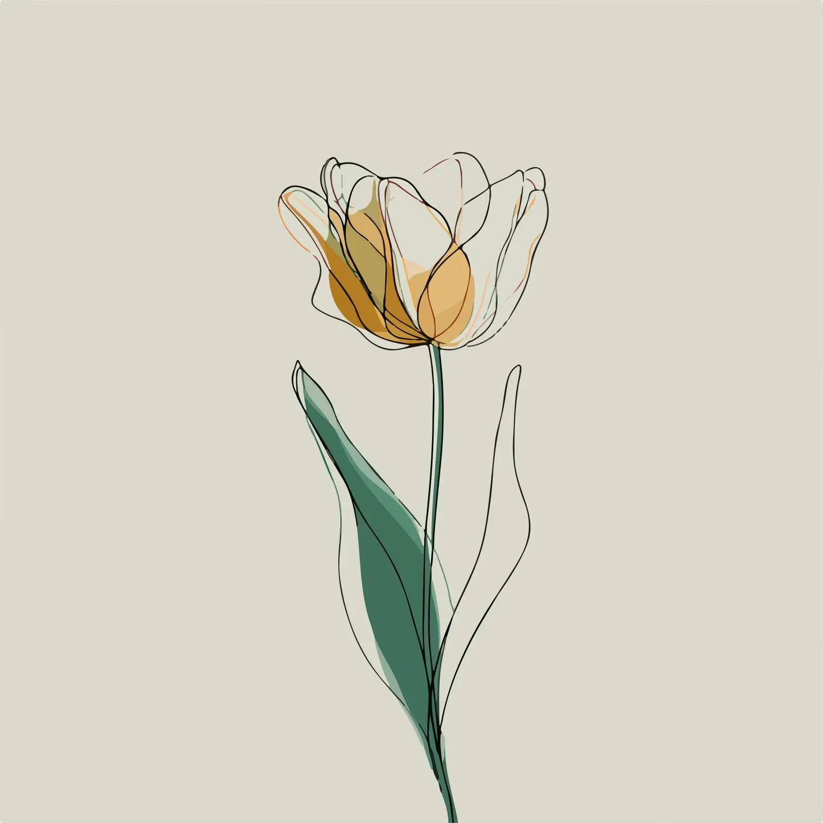 Minimal Tulip Line Art — free download from Dotvec