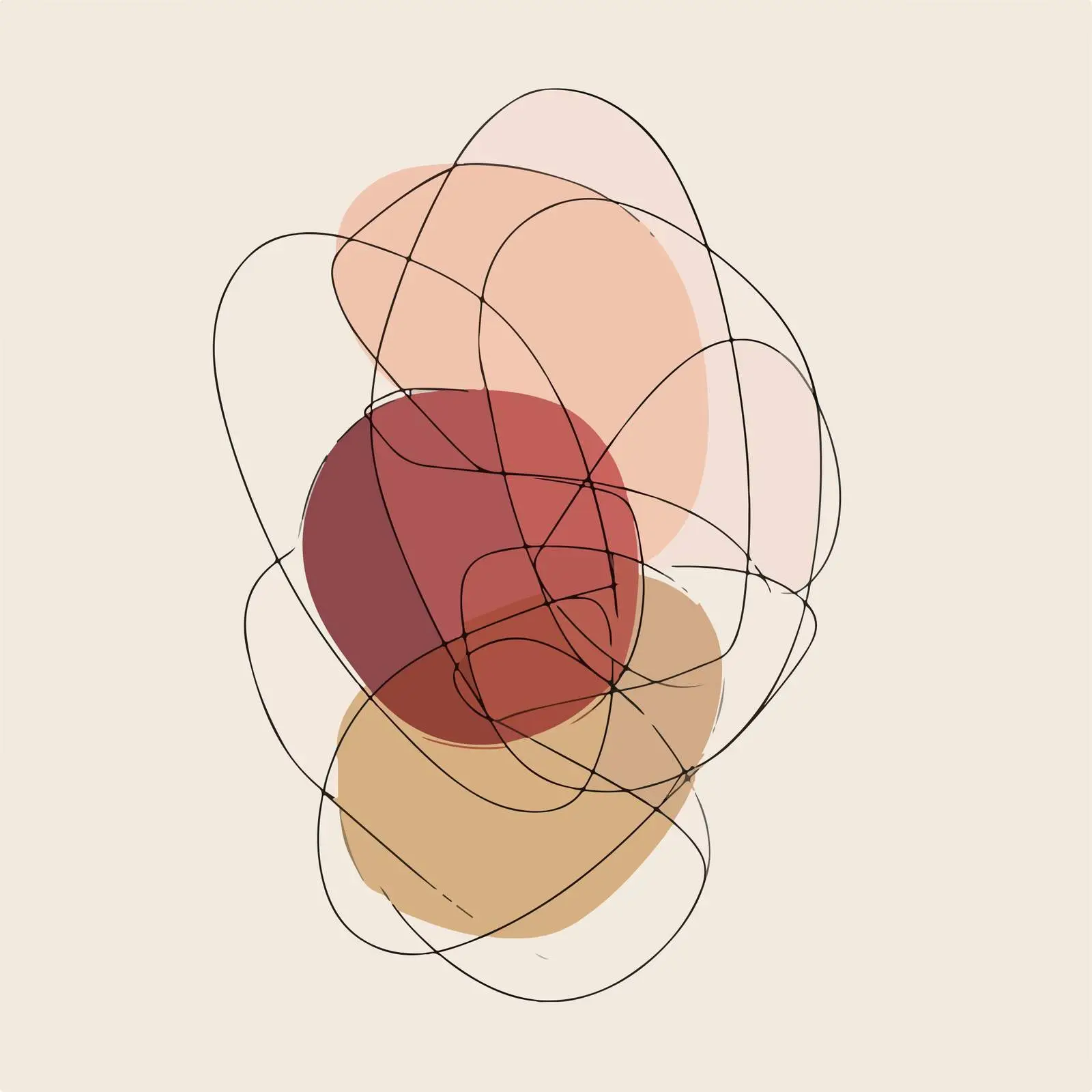 Minimal Curved Shapes Line Art — free download from Dotvec