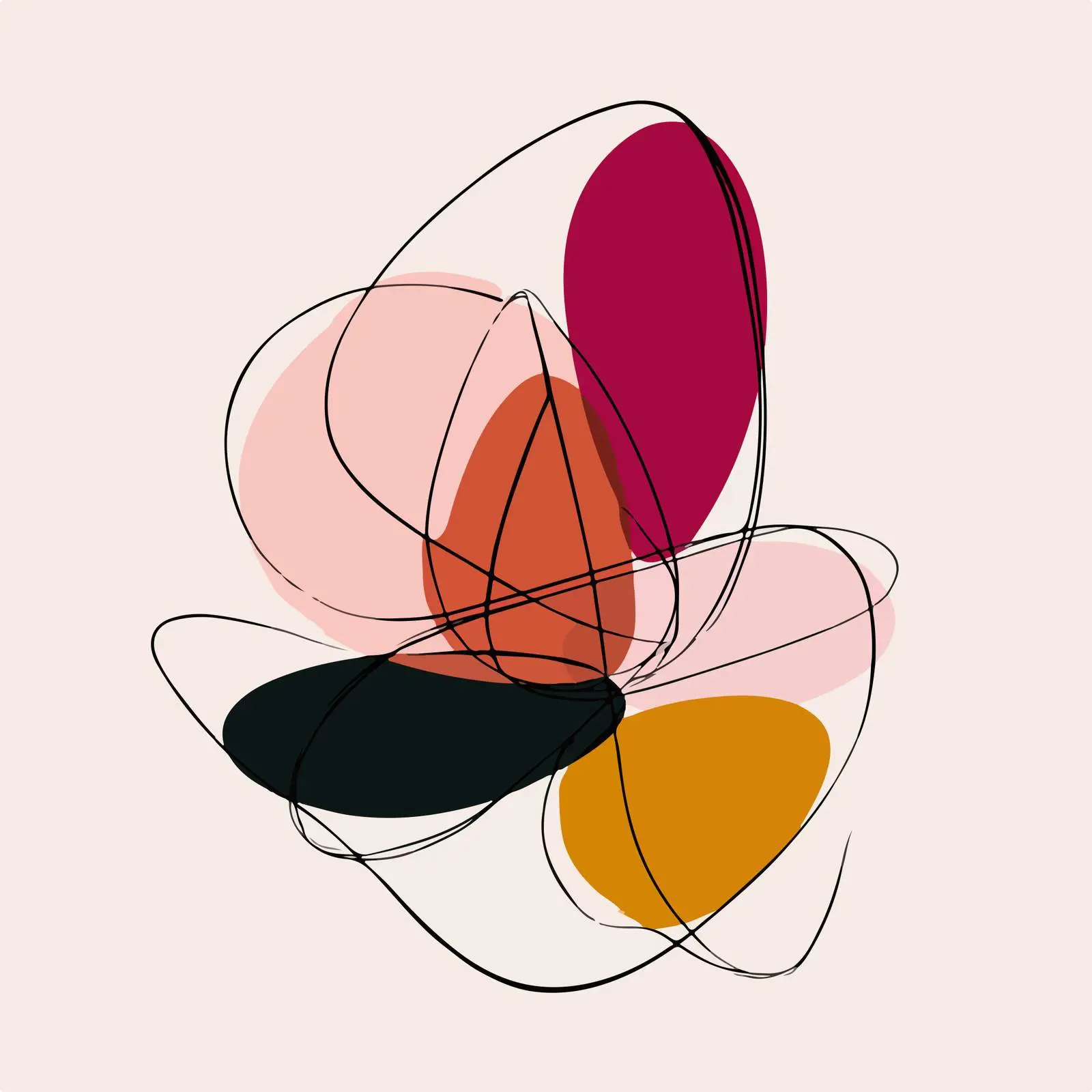 Abstract Curved Line Art — free download from Dotvec