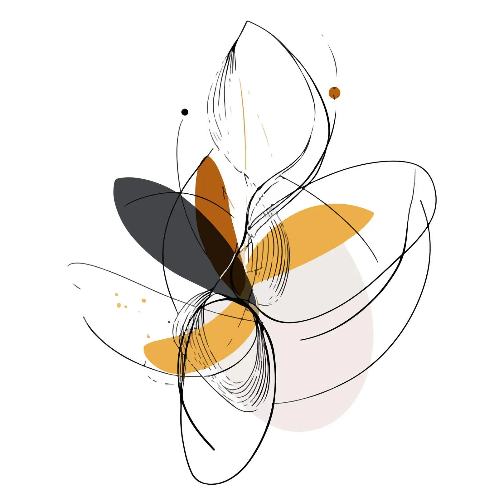 Minimalistic Curved Shapes Line Art — free download from Dotvec