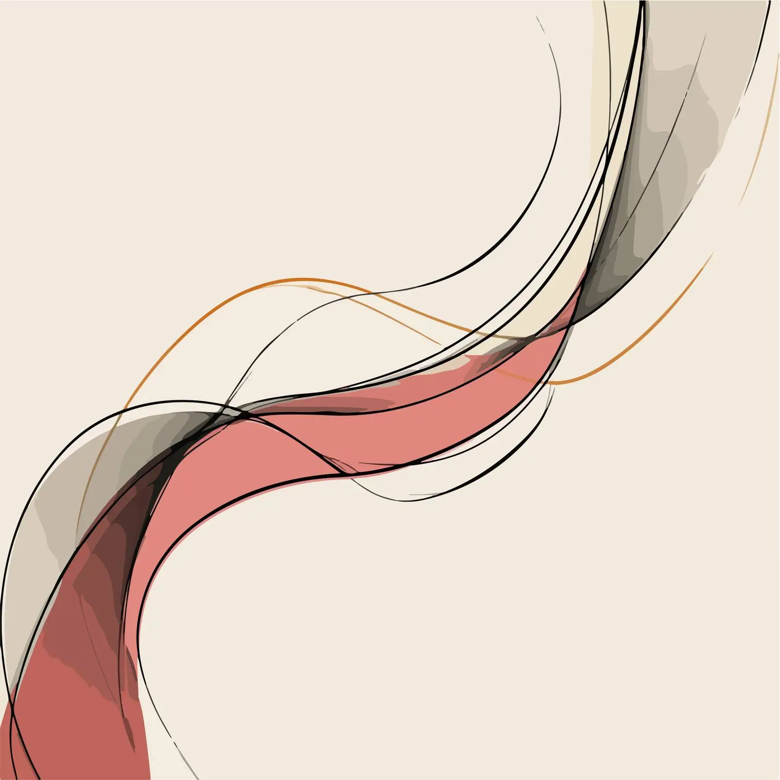Minimal Curved Shapes Art Flow — free download from Dotvec