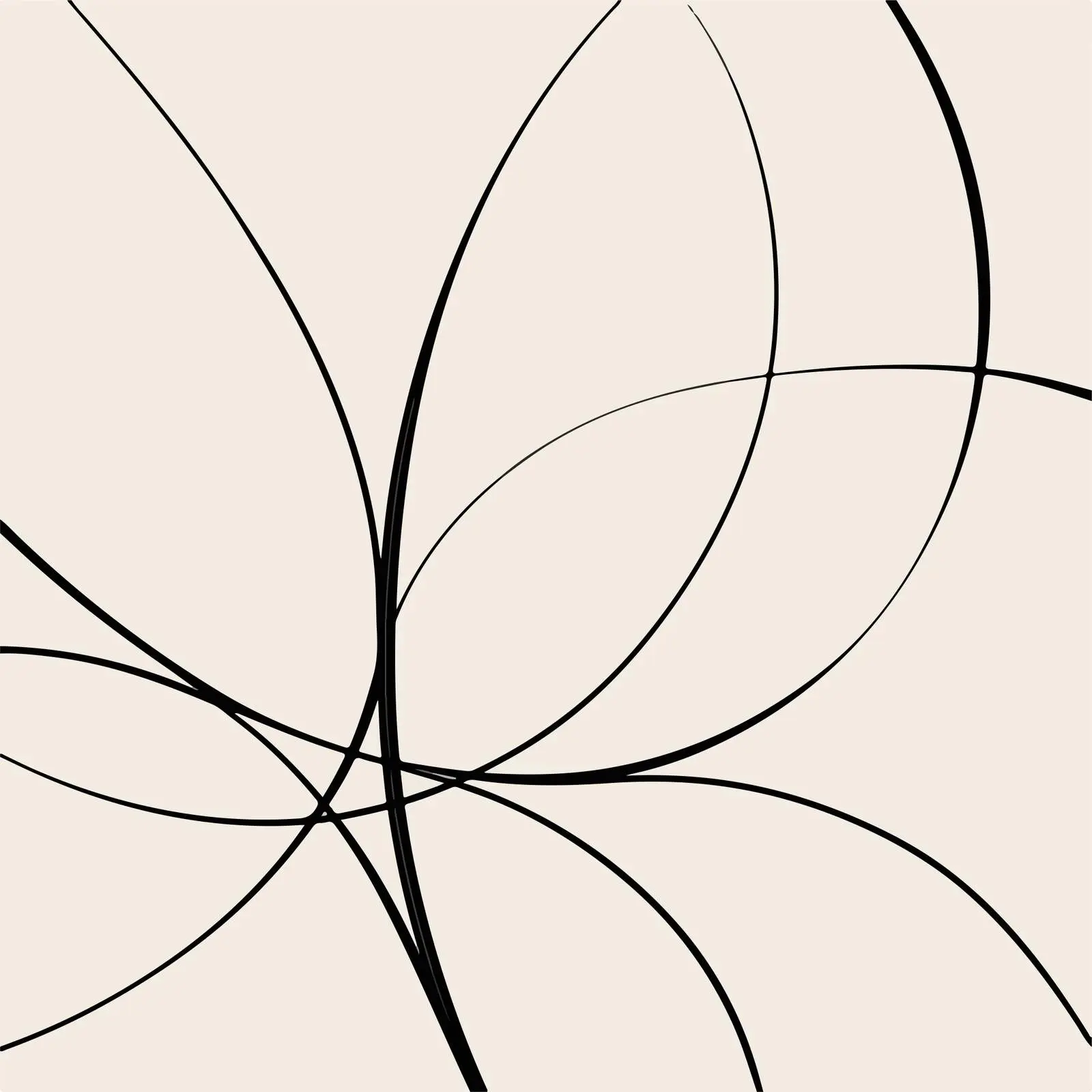 Minimal Overlapping Curved Shapes Line Art — free download from Dotvec