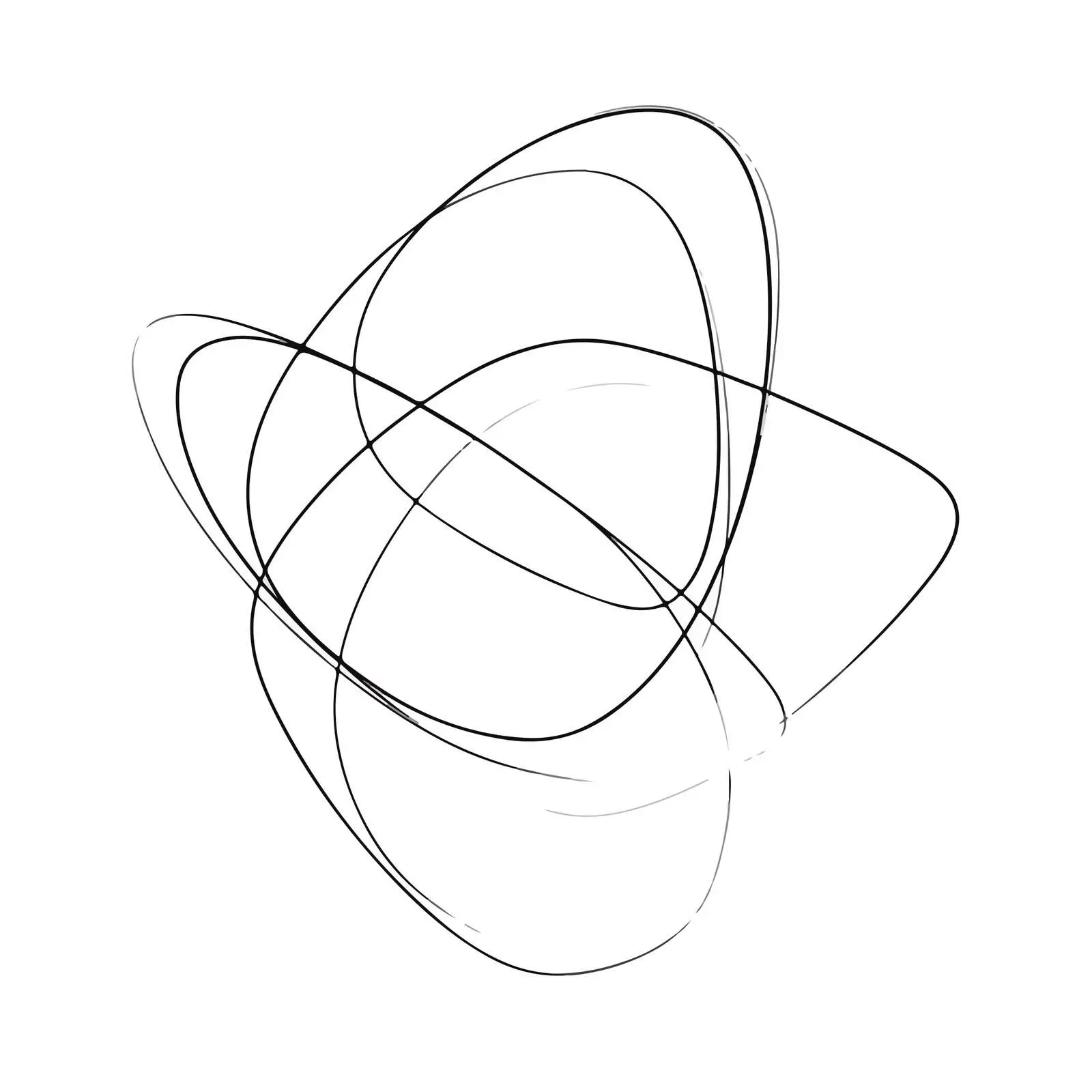 Elegant Overlapping Curved Shapes Line Art — free download from Dotvec