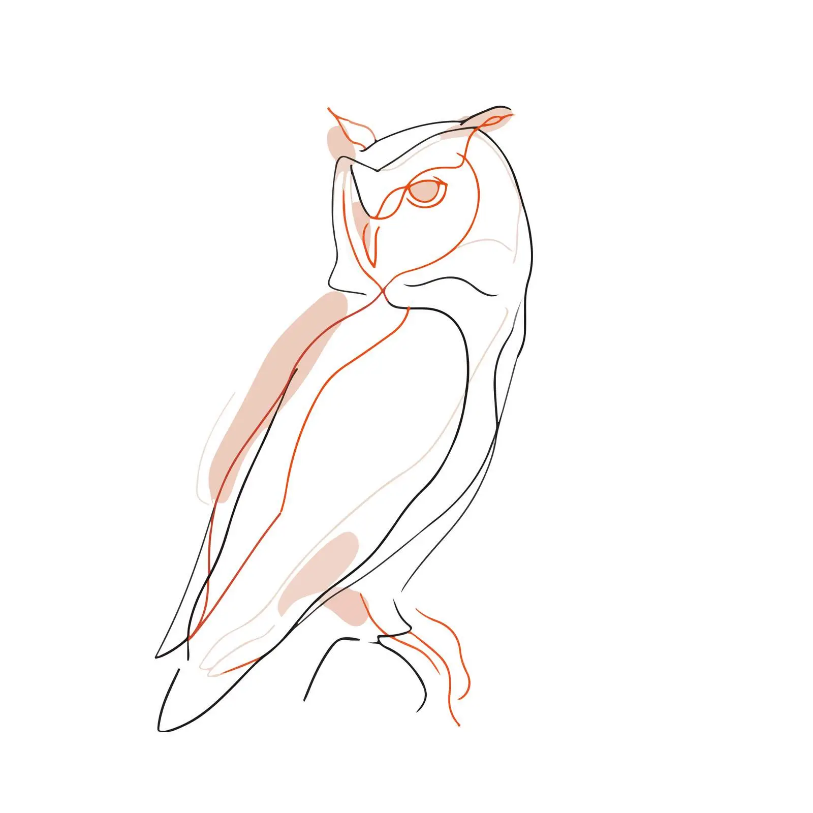 Minimal Owl Line Art Vector Illustration — free download from Dotvec