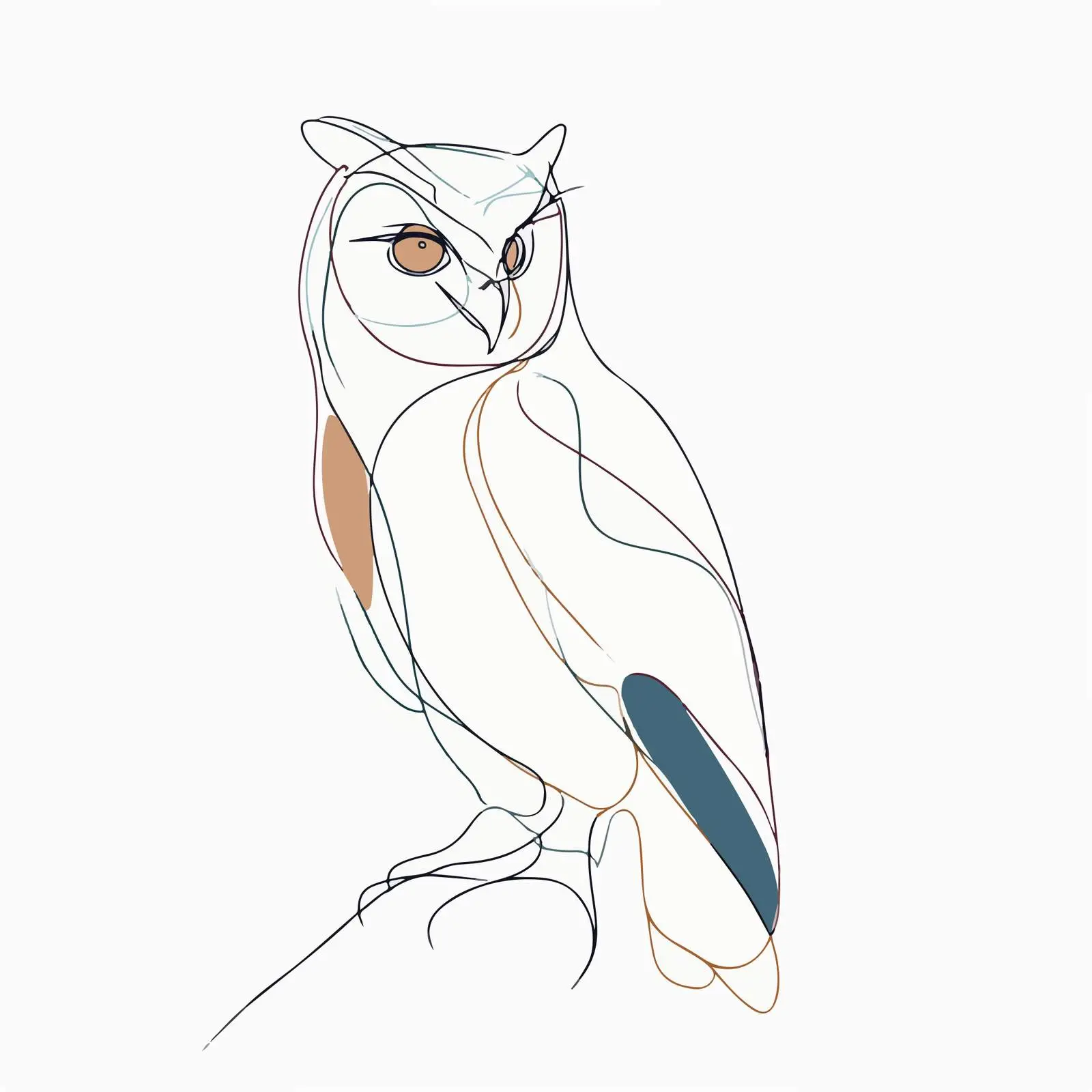 Elegant Owl Line Art Design — free download from Dotvec