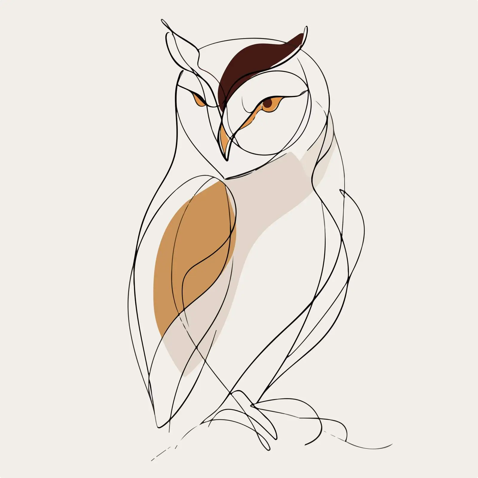 Minimal Owl Line Art Vector — free download from Dotvec