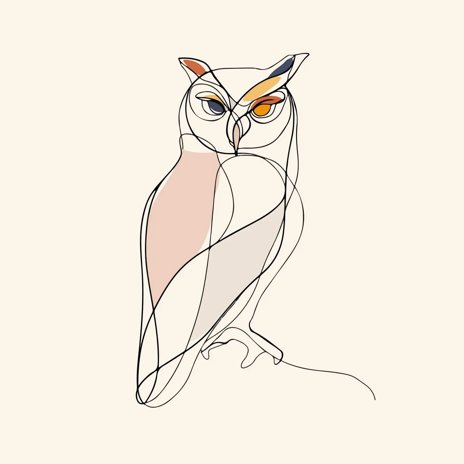 Minimal Owl Line Art Vector Illustration — free download from Dotvec
