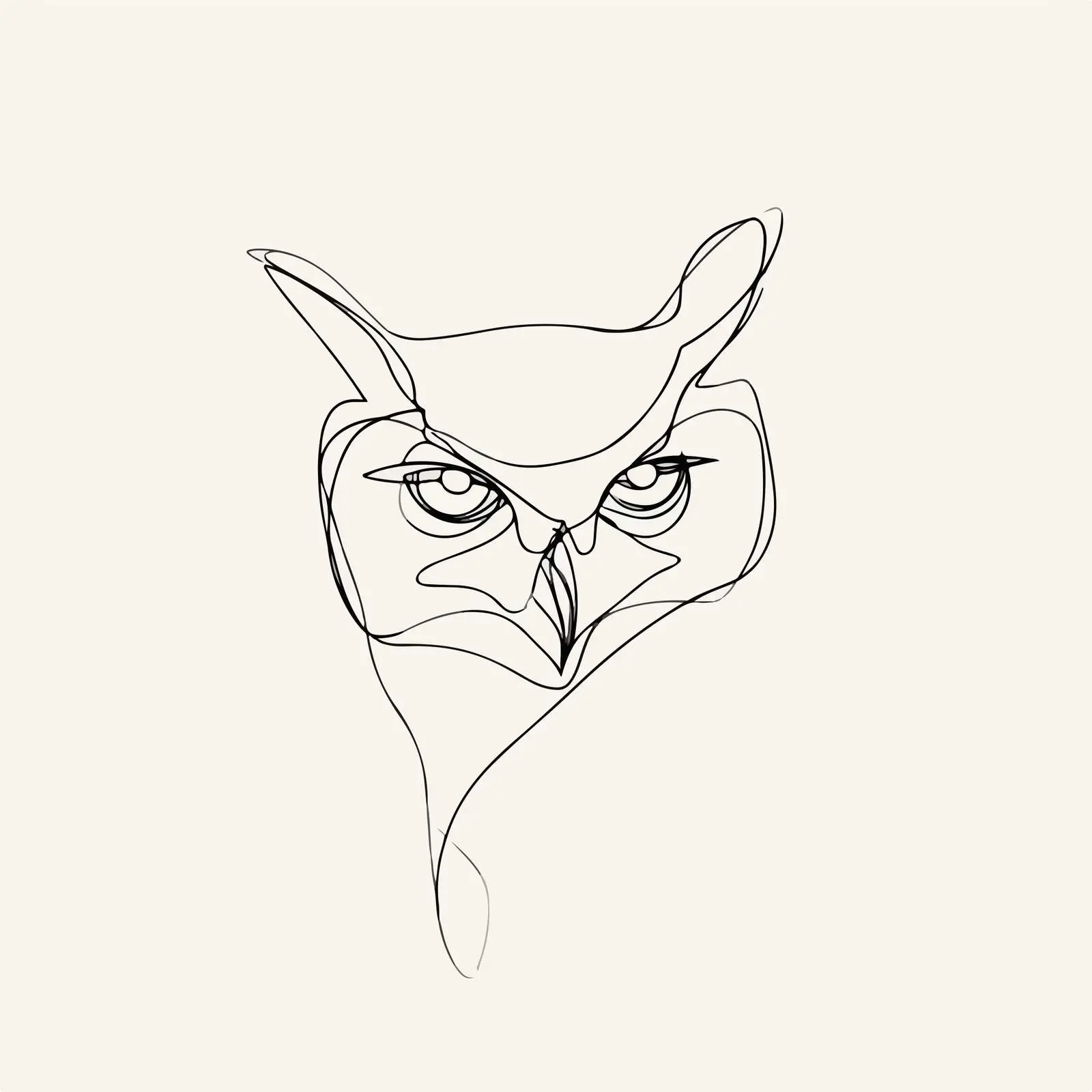 Owl Continuous Line Art Vector Illustration — free download from Dotvec
