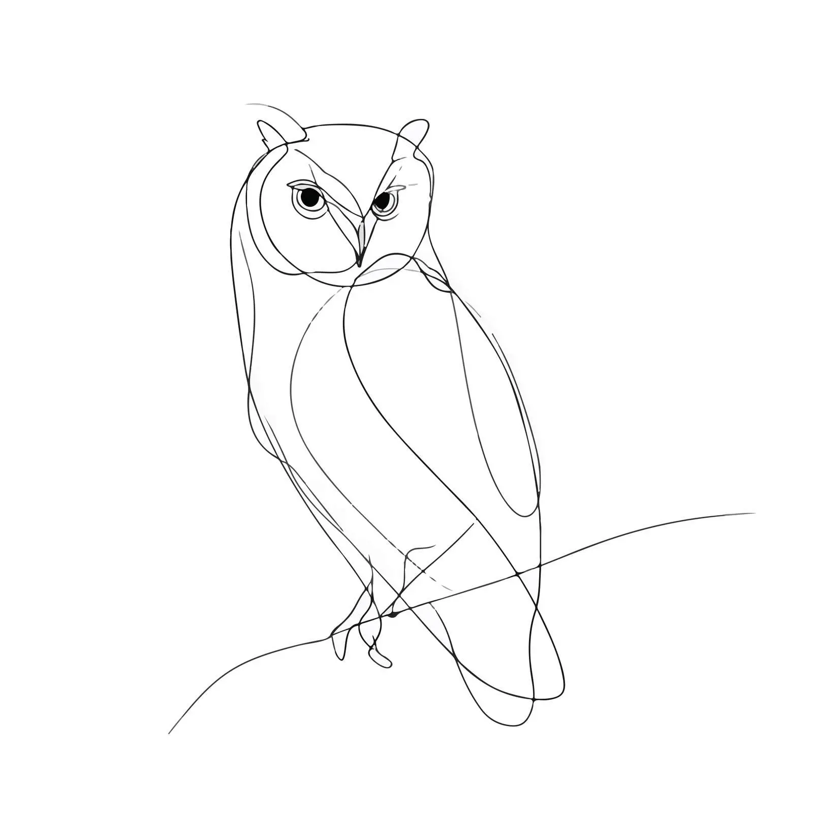 Minimal Owl Line Art Illustration — free download from Dotvec