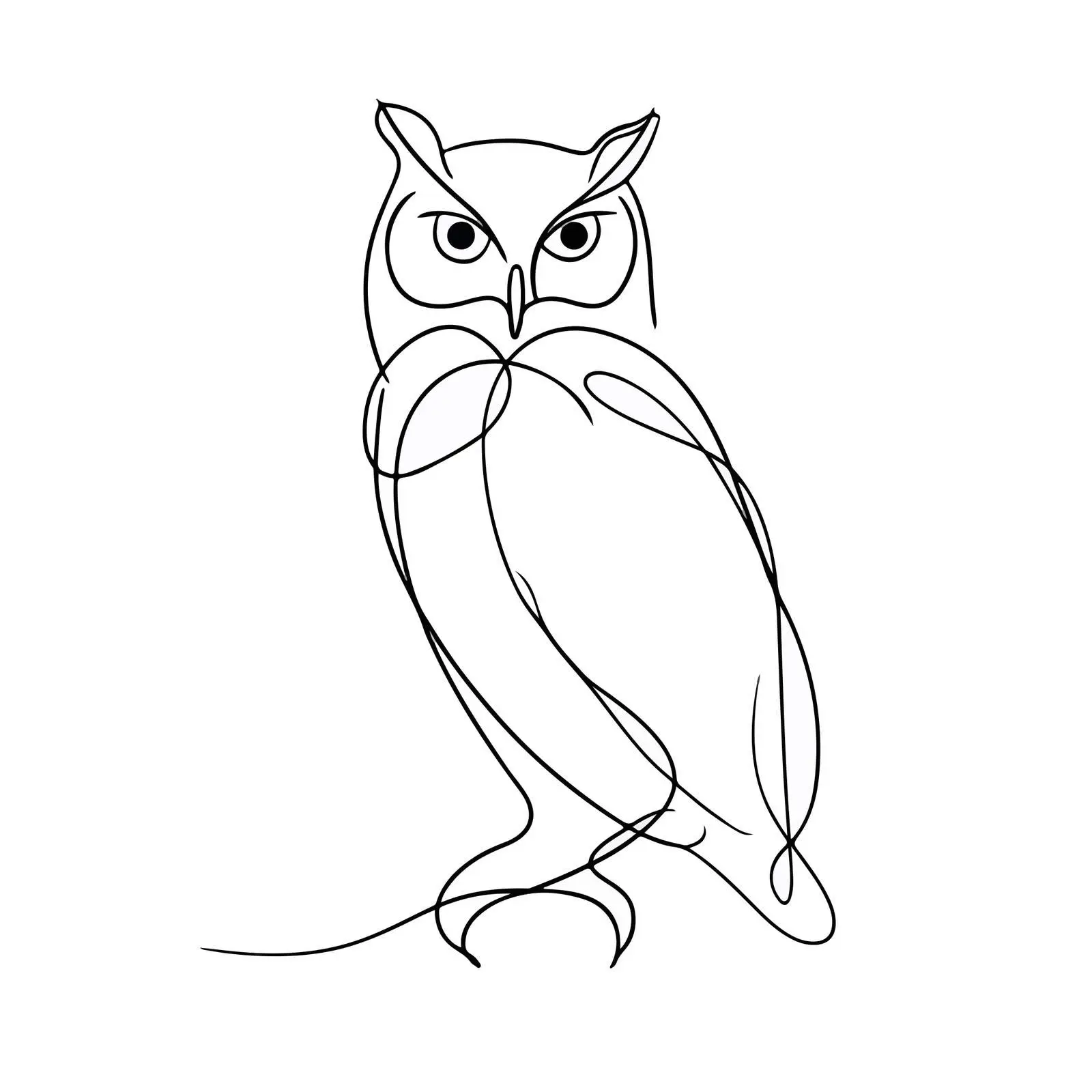 Elegant Owl Line Art Illustration — free download from Dotvec