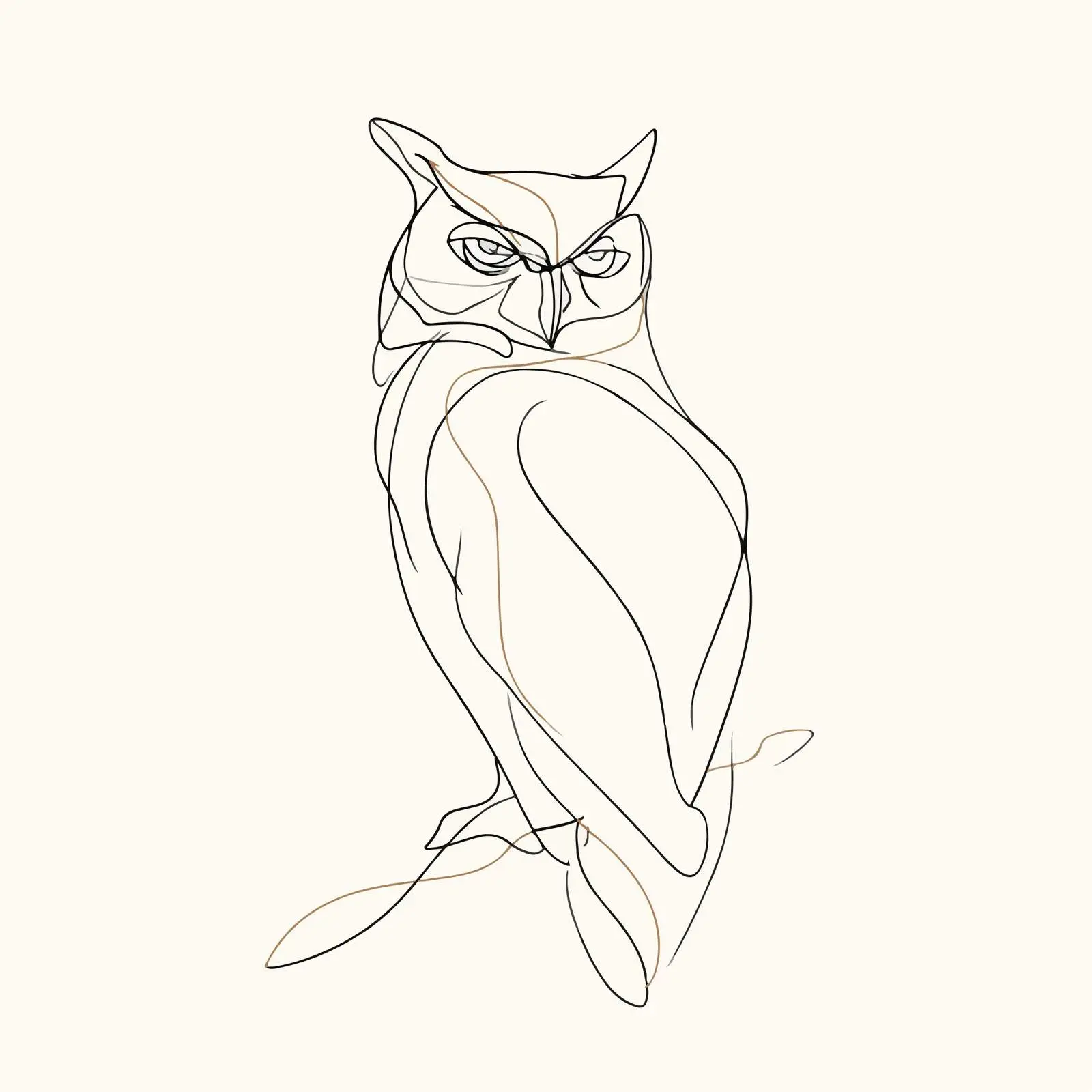 Sleek Owl Line Art — free download from Dotvec