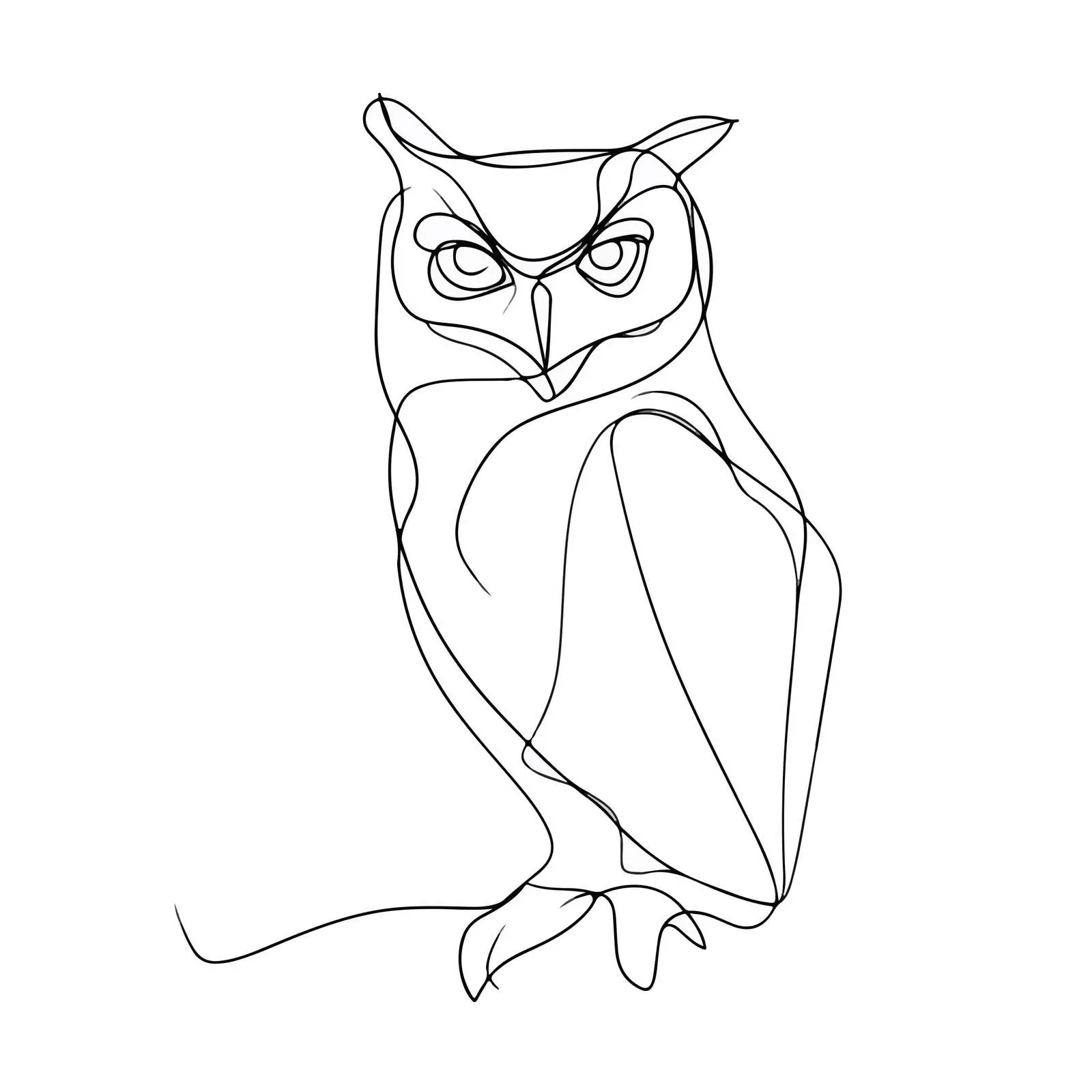 Sleek Owl Line Art Design — free download from Dotvec