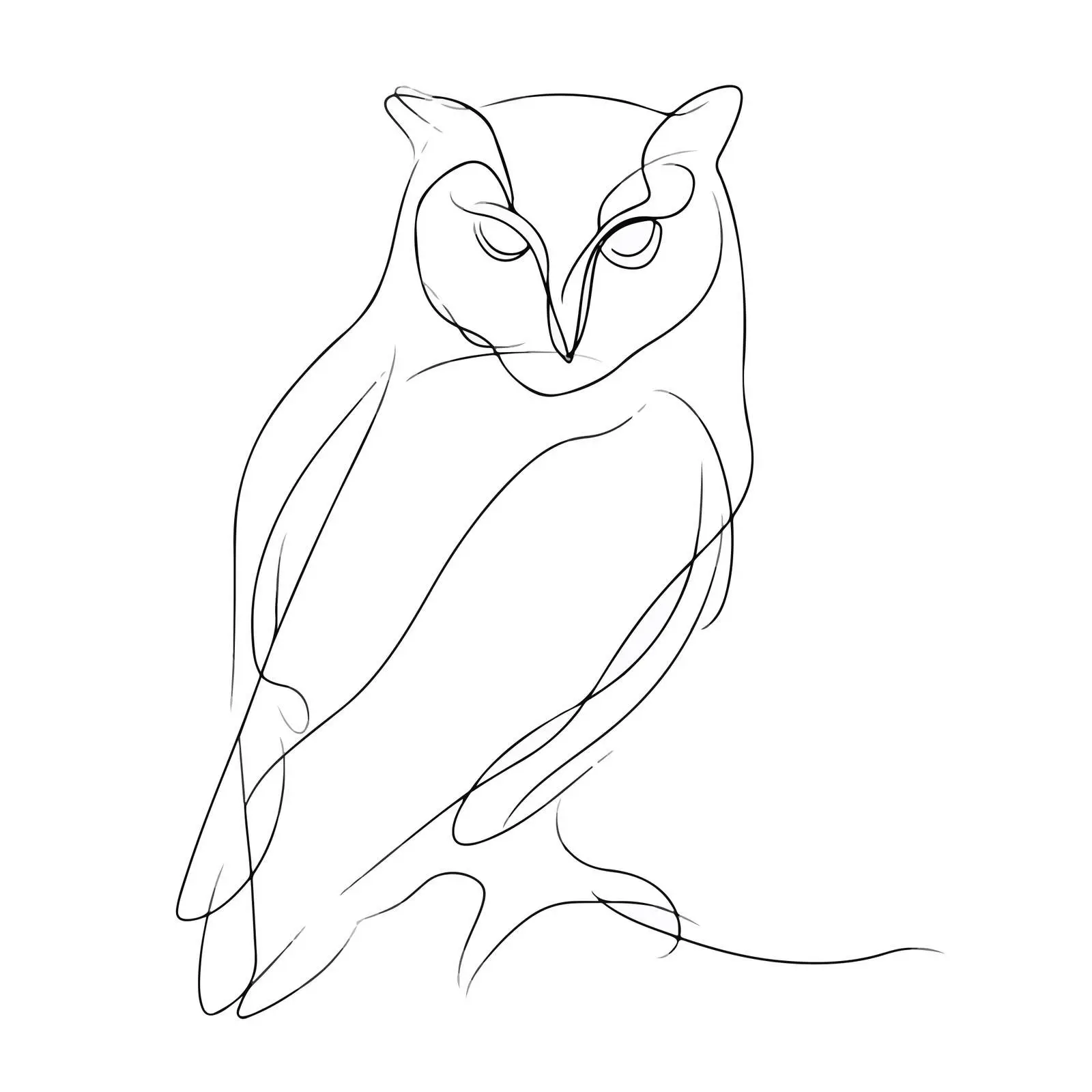 Minimal Owl Line Art Vector — free download from Dotvec
