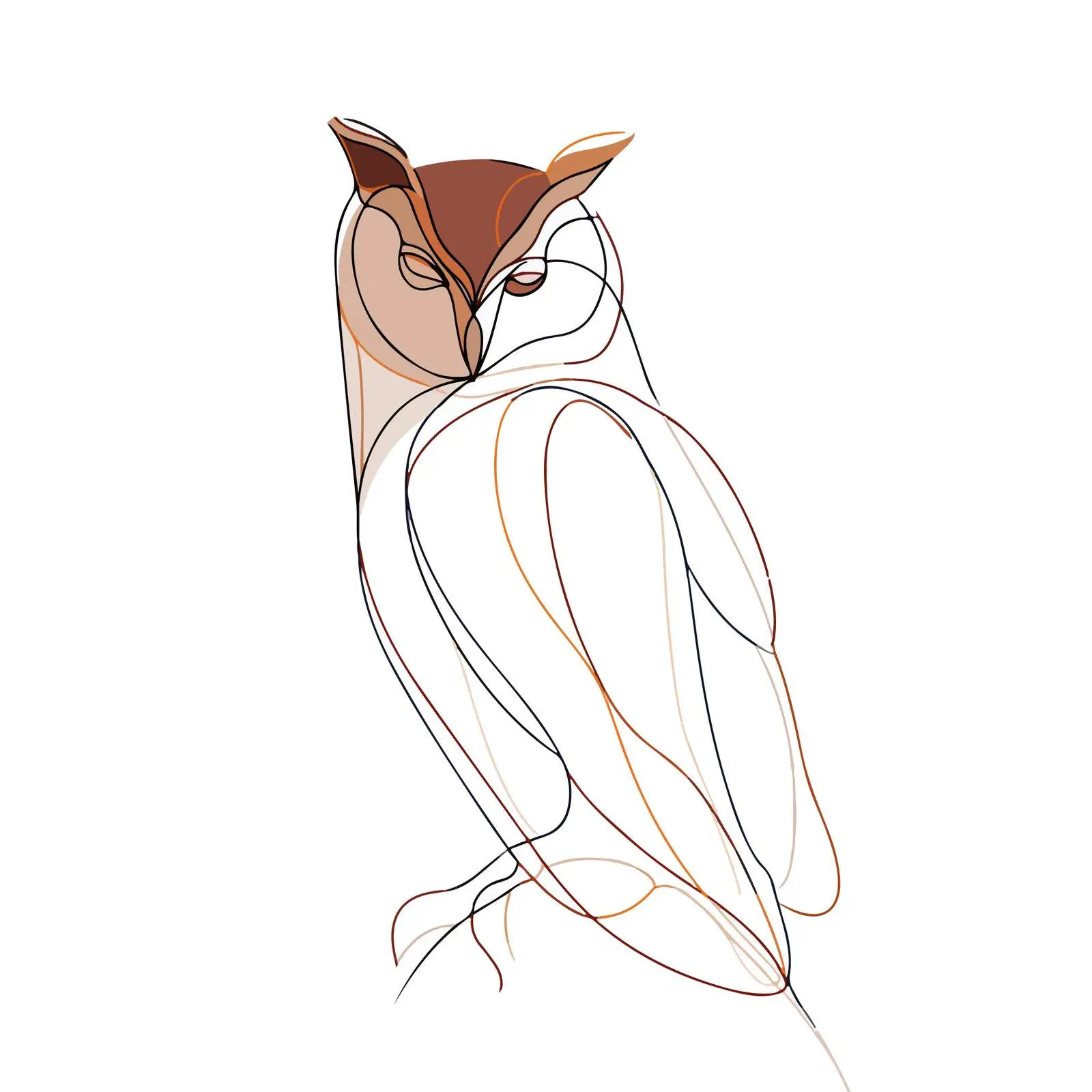 Owl Continuous Line Art Vector Illustration — free download from Dotvec