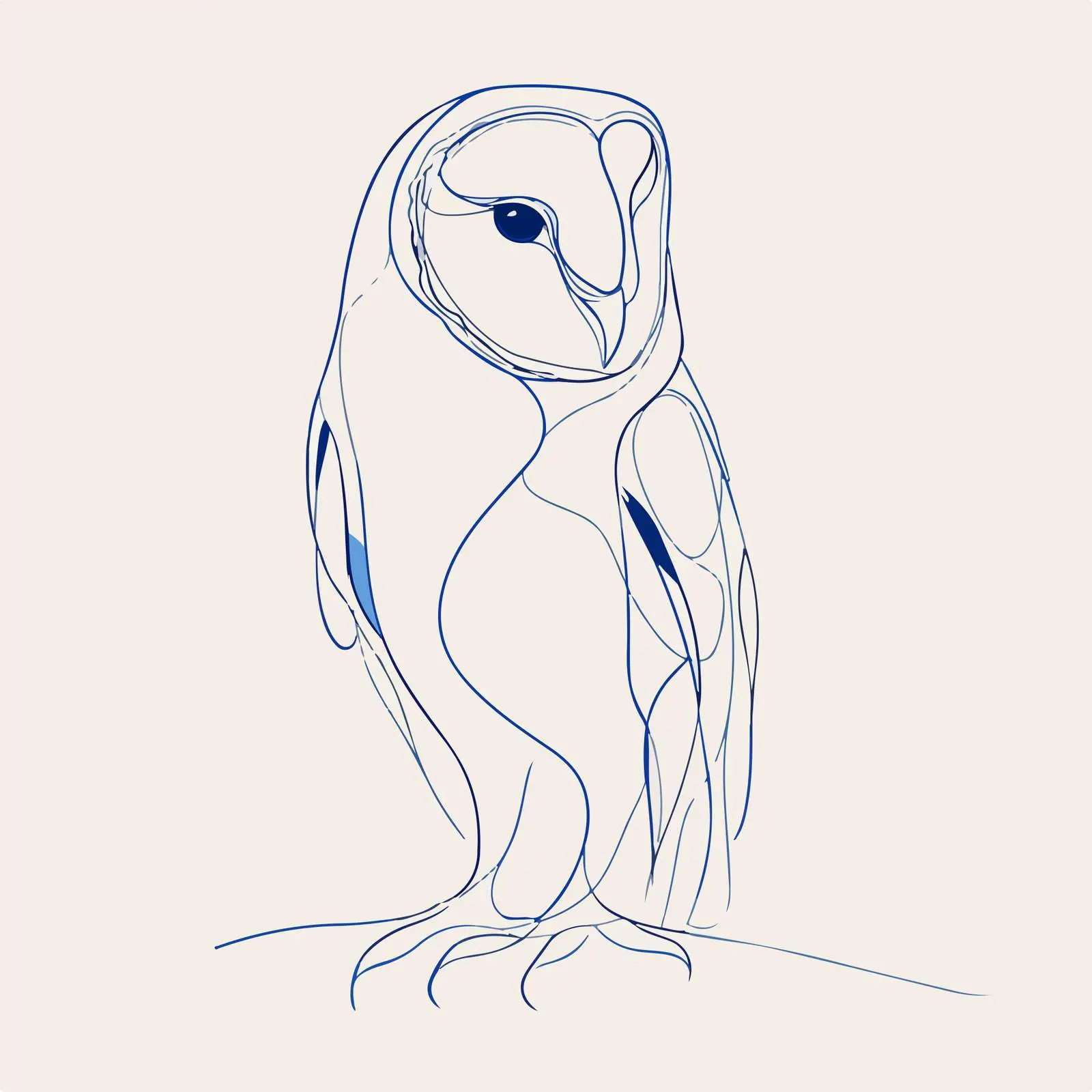 Elegant Owl Continuous Line Art — free download from Dotvec