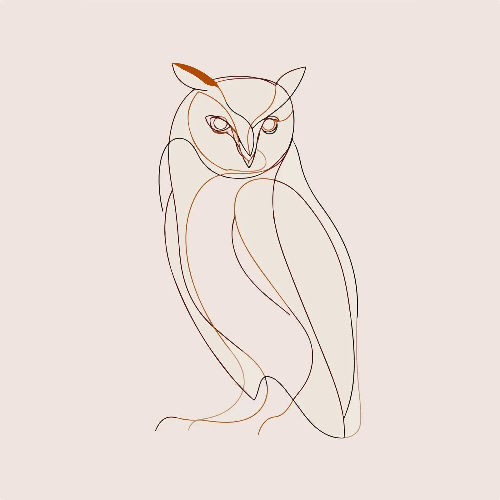 Minimal Owl Line Art Illustration — free download from Dotvec