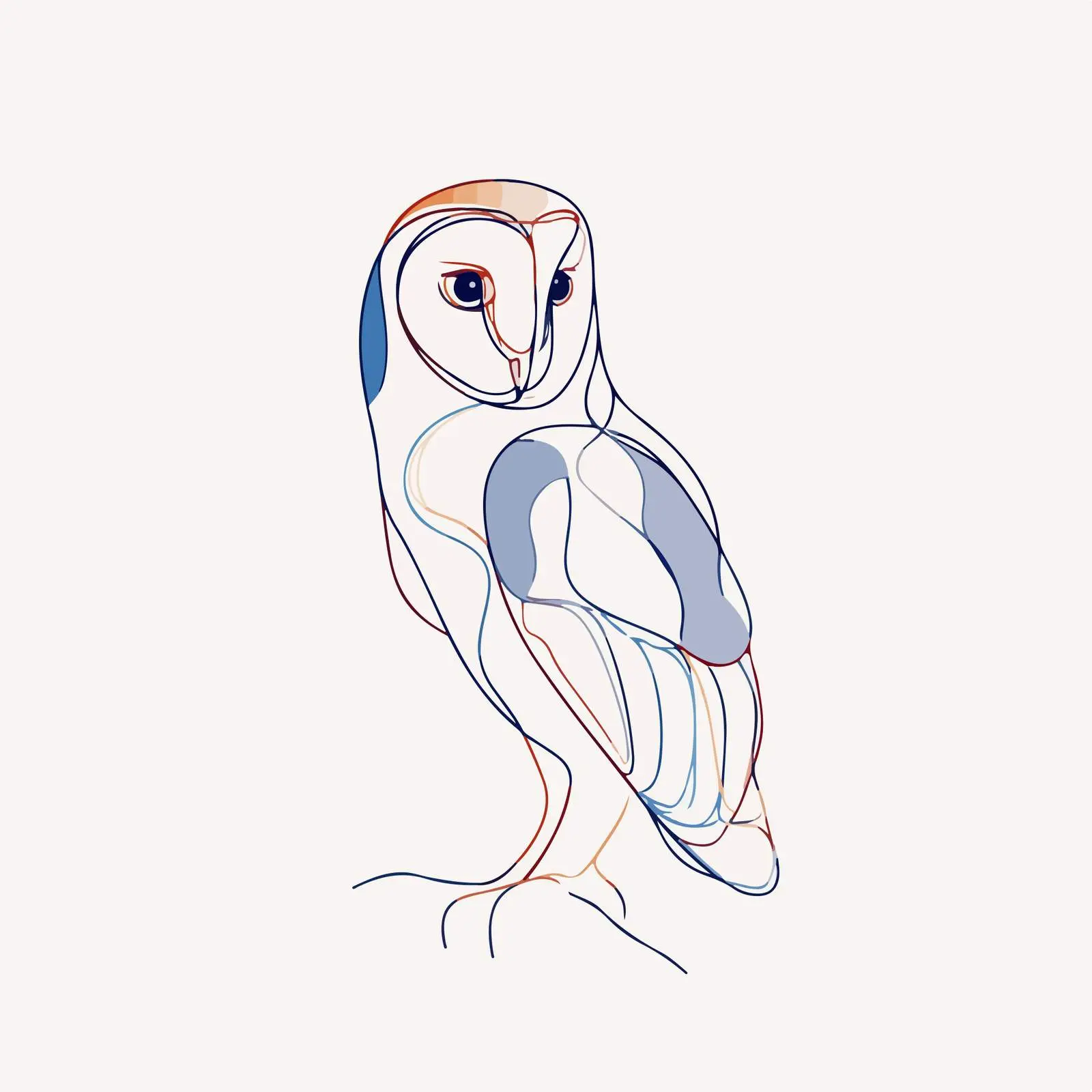 Minimal Owl Line Art Illustration — free download from Dotvec