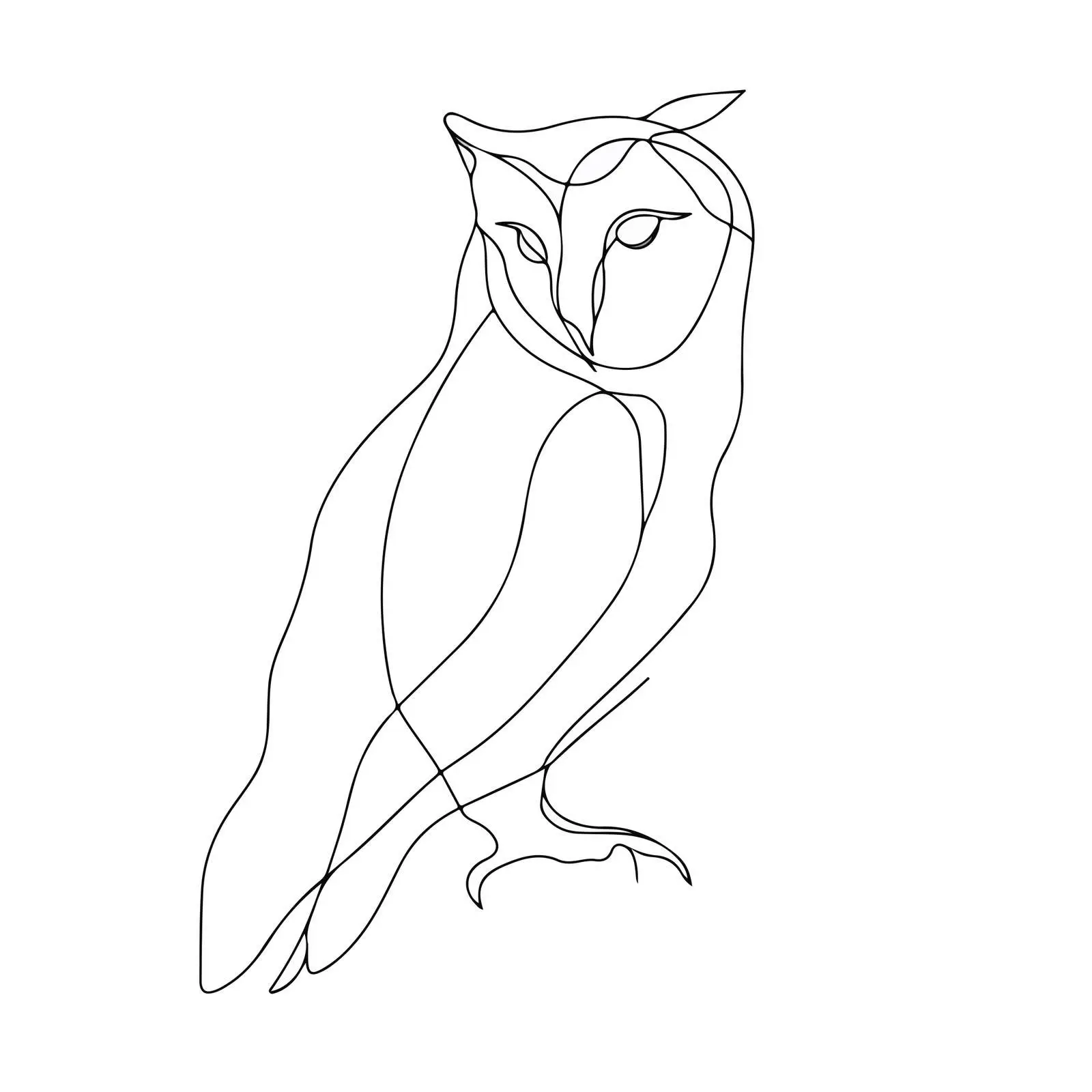 Minimal Owl Line Art Vector — free download from Dotvec
