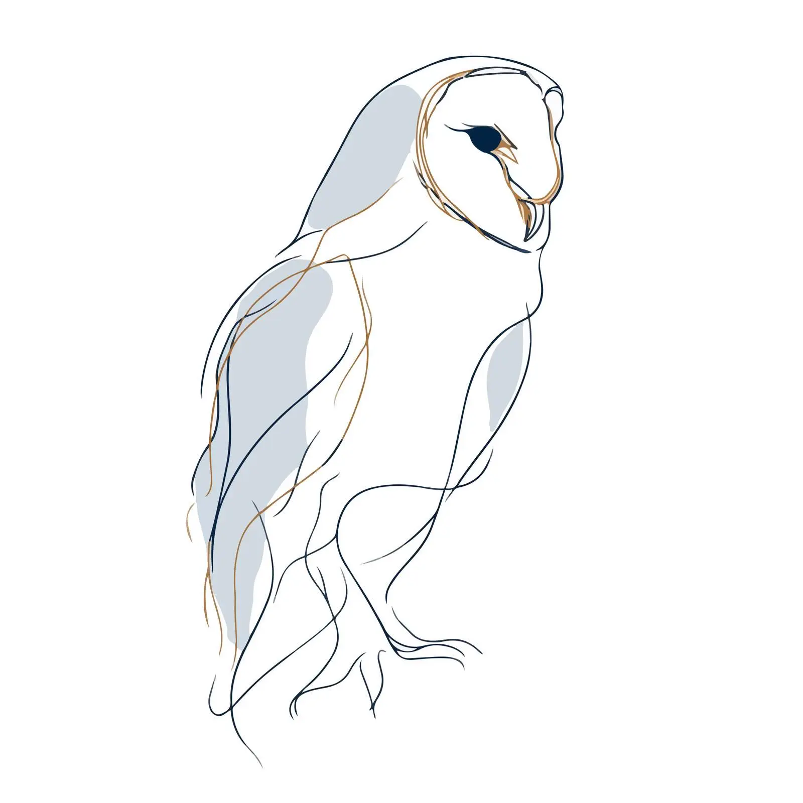 Owl Line Art Illustration — free download from Dotvec