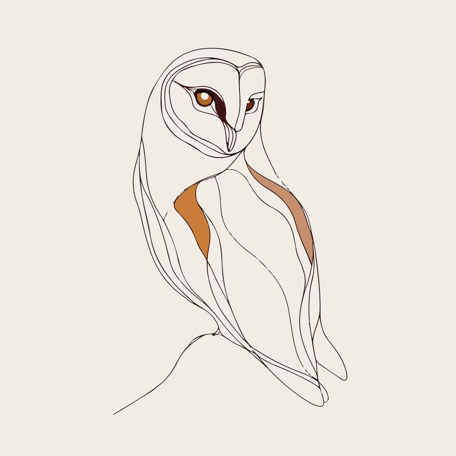 Minimal Owl Line Art Illustration — free download from Dotvec