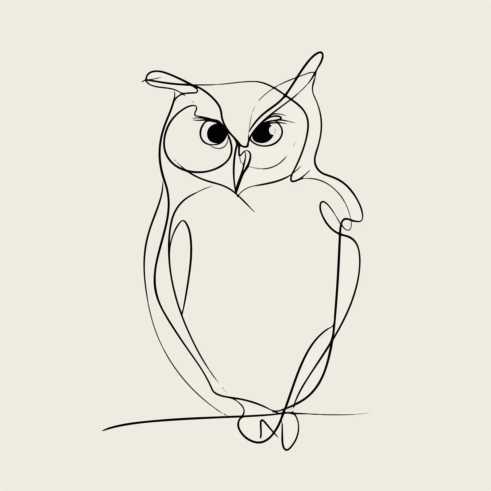 Minimal Owl Line Art Vector Illustration — free download from Dotvec