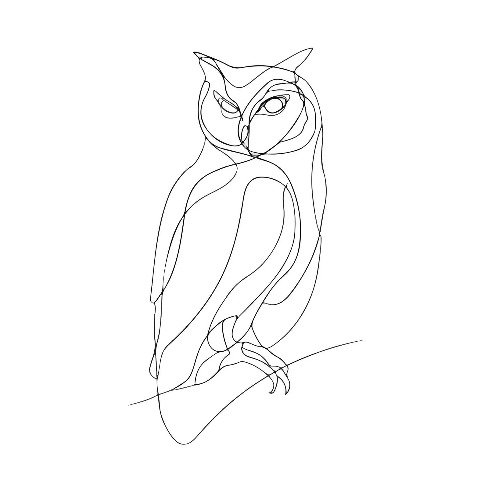 Minimal Owl Line Art Vector Illustration — free download from Dotvec