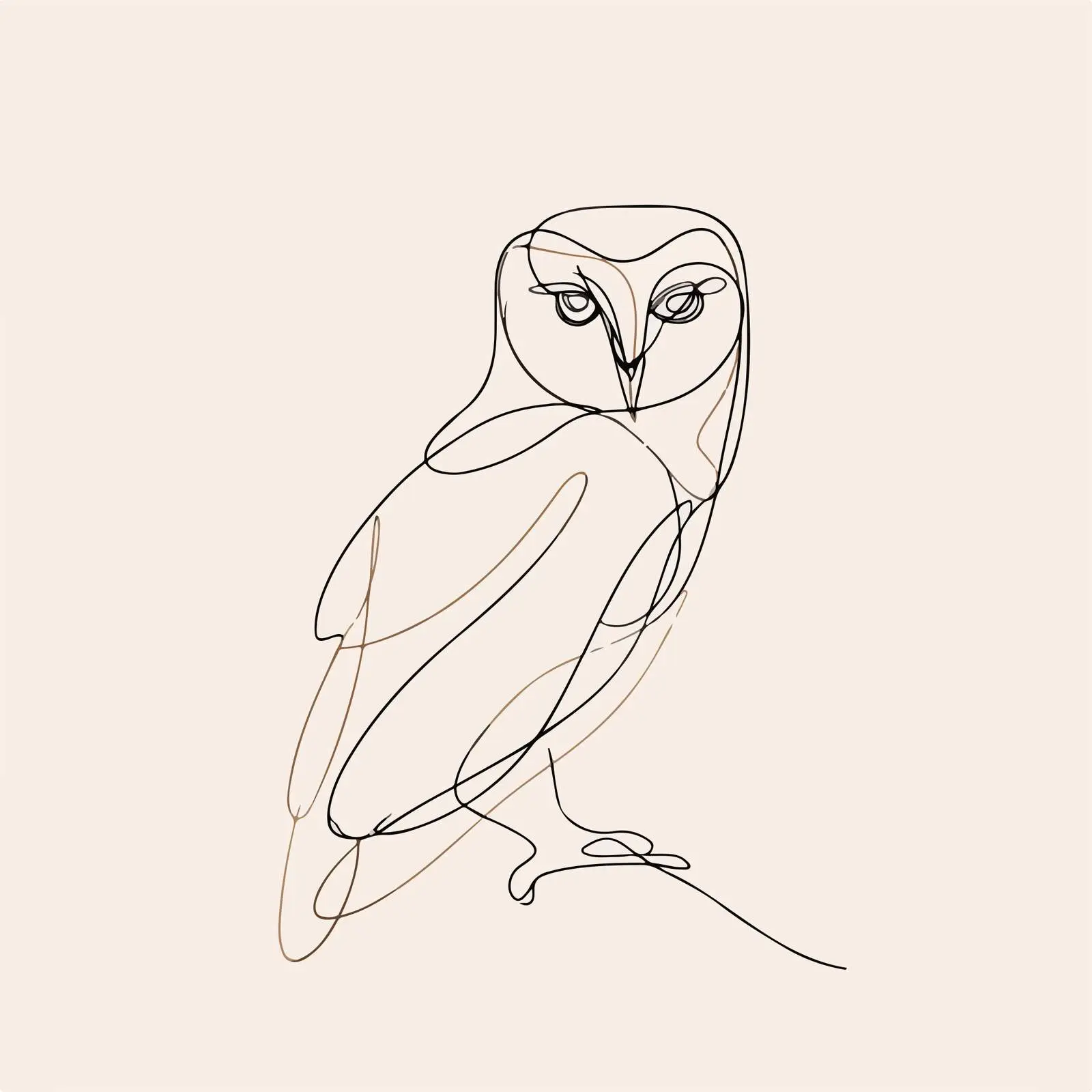 Minimal Owl Line Art Vector Design — free download from Dotvec