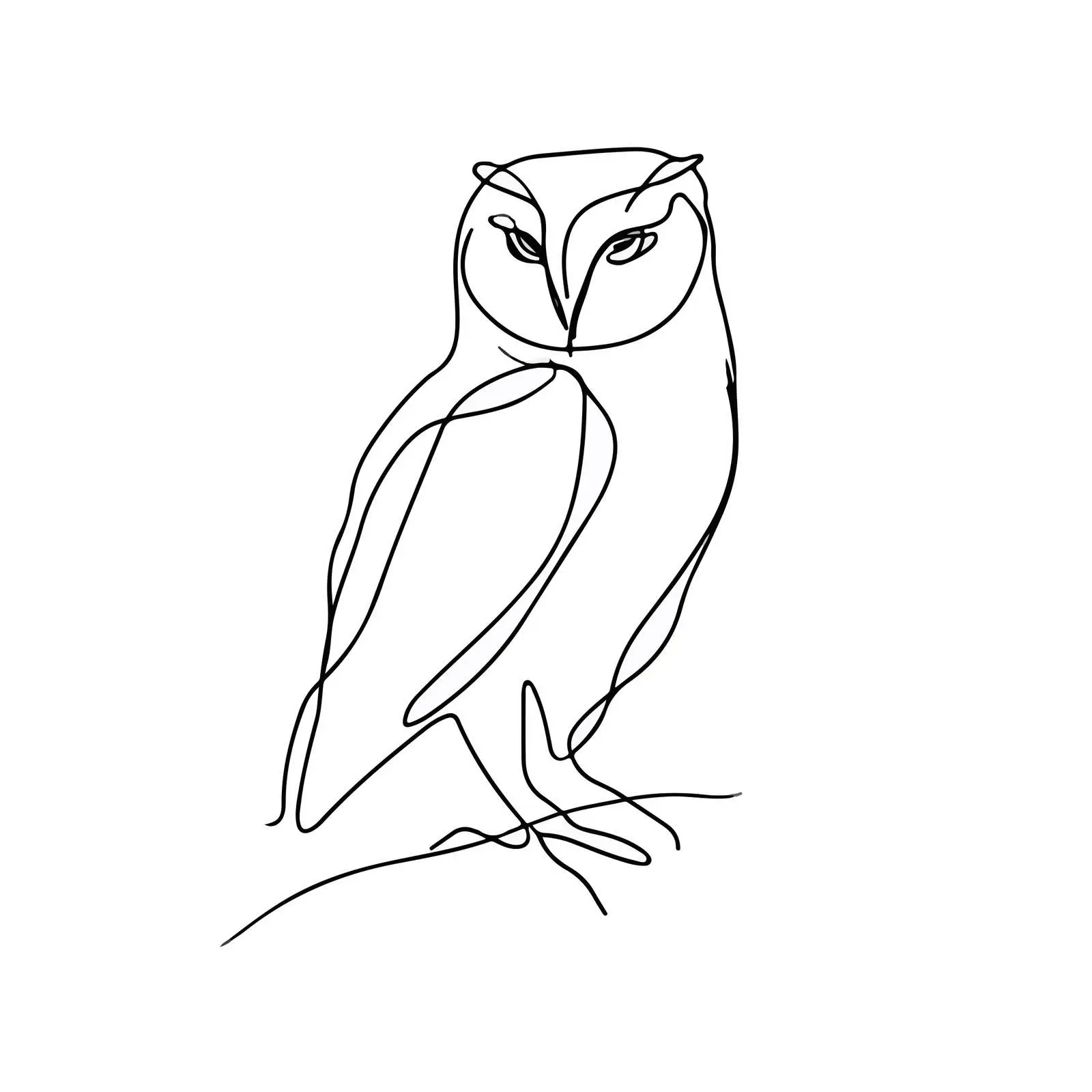 Owl Continuous Line Art Illustration — free download from Dotvec