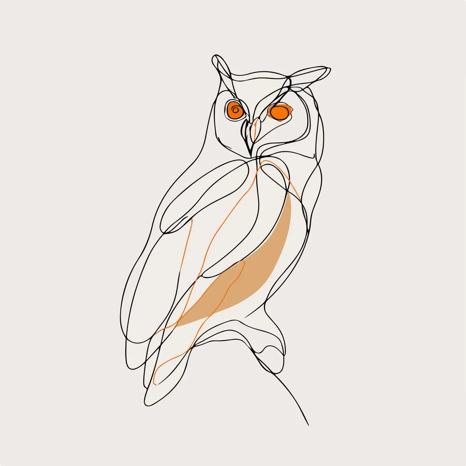 Elegant Owl Line Art Vector Illustration — free download from Dotvec