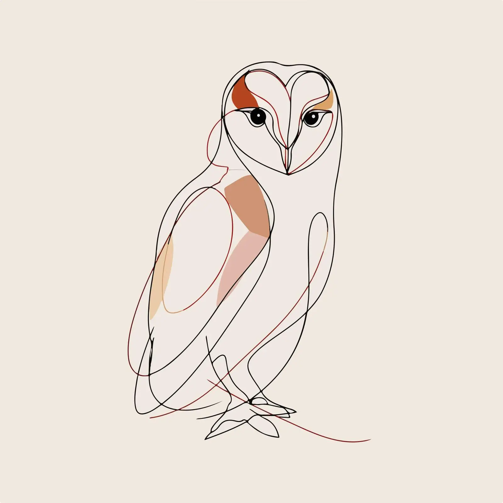 Elegant Owl Line Art Vector — free download from Dotvec