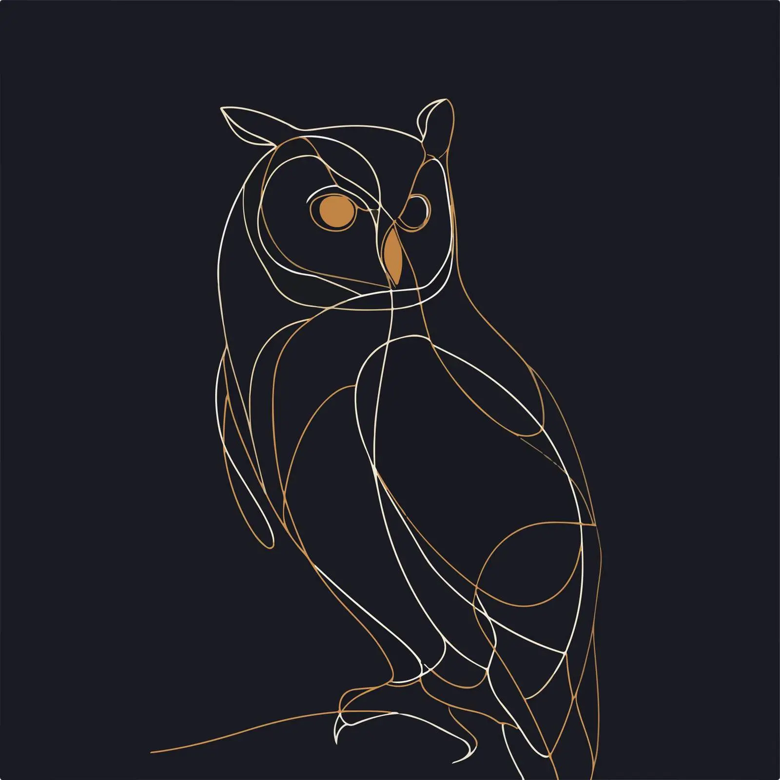 Minimal Owl Line Art Vector Illustration — free download from Dotvec
