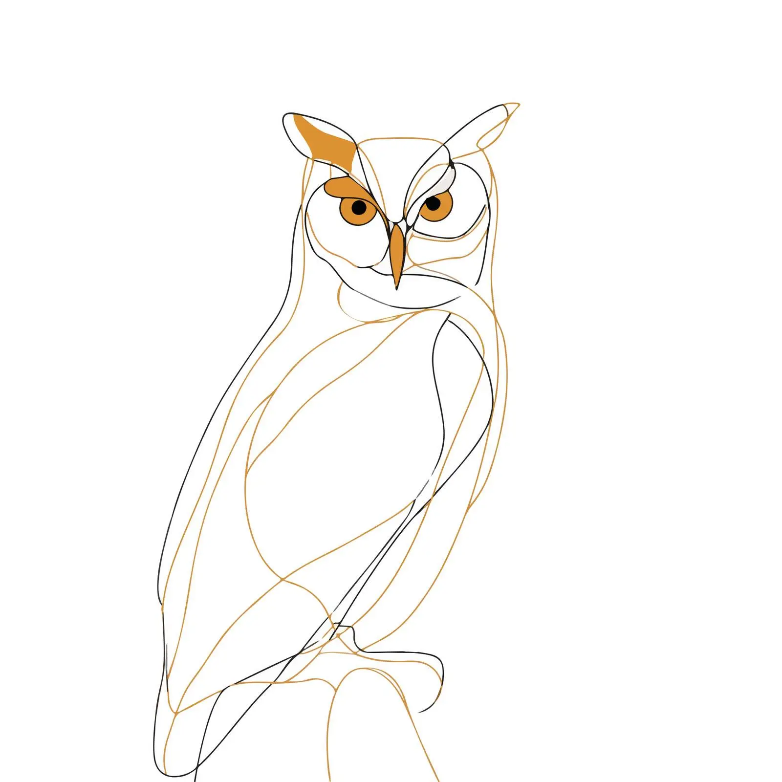 Sleek Owl Line Art — free download from Dotvec
