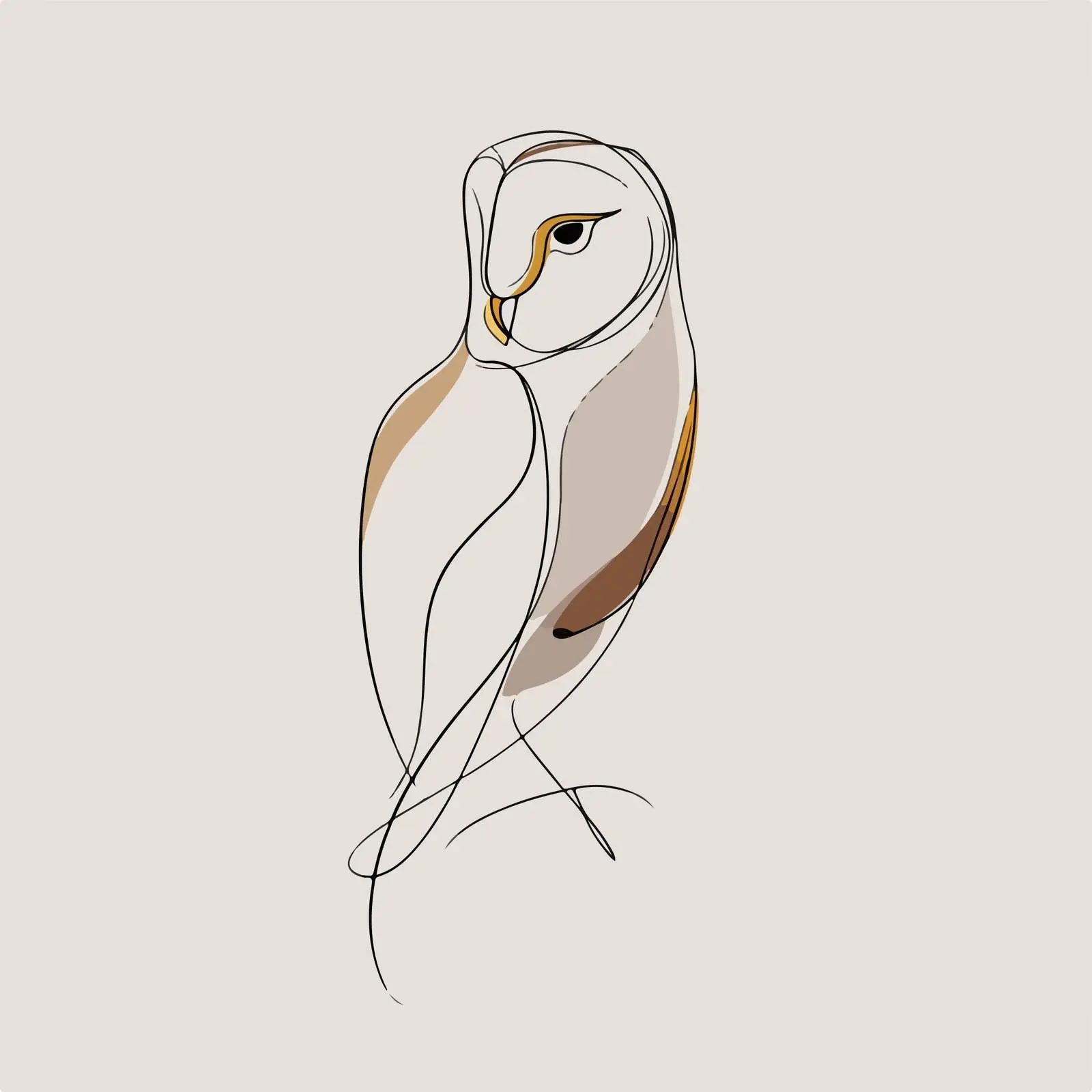 Sleek Owl Line Art Illustration — free download from Dotvec