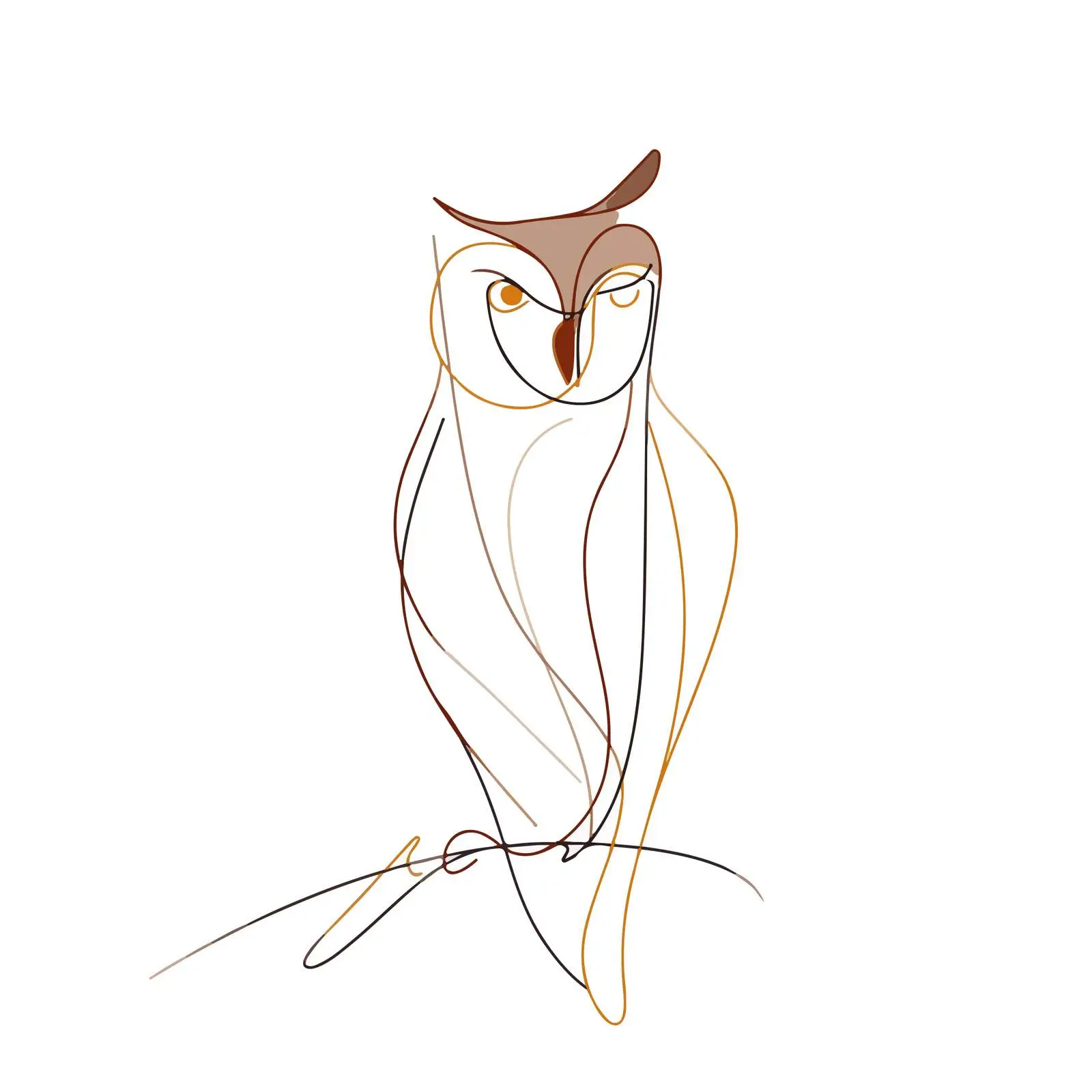 Sleek Owl Line Art Vector — free download from Dotvec