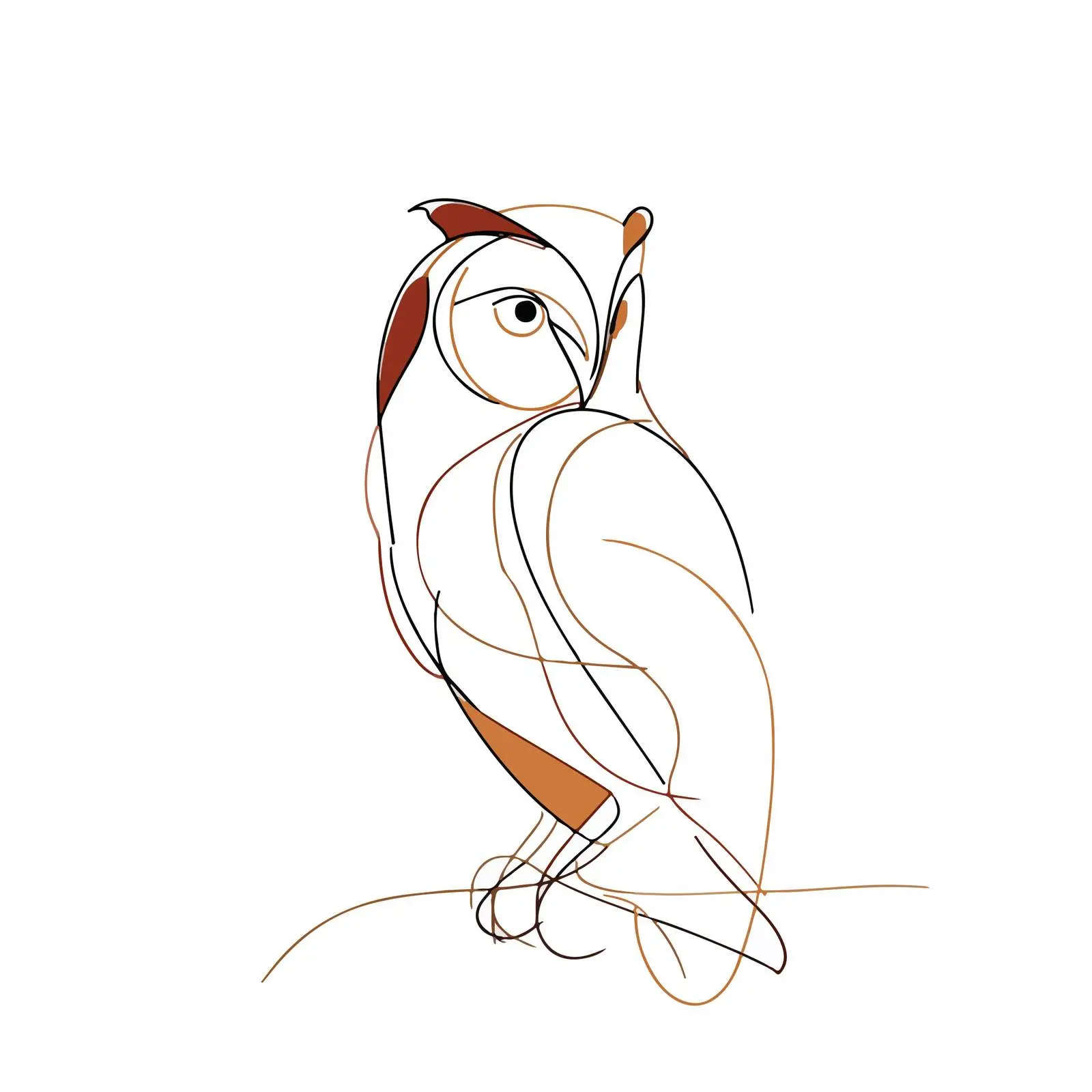 Minimal Owl Line Art Vector — free download from Dotvec