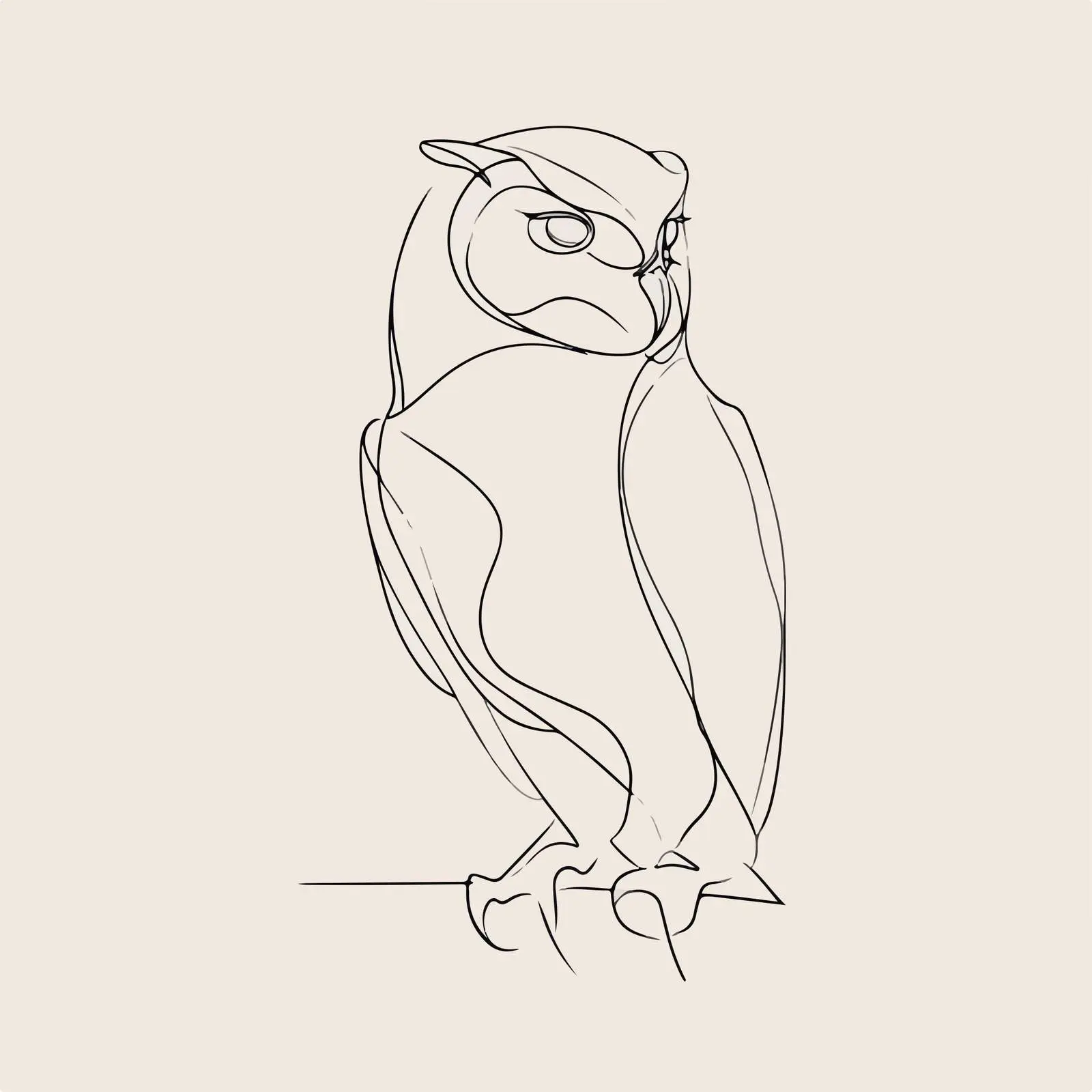 Owl Stylized Line Art Vector Illustration — free download from Dotvec