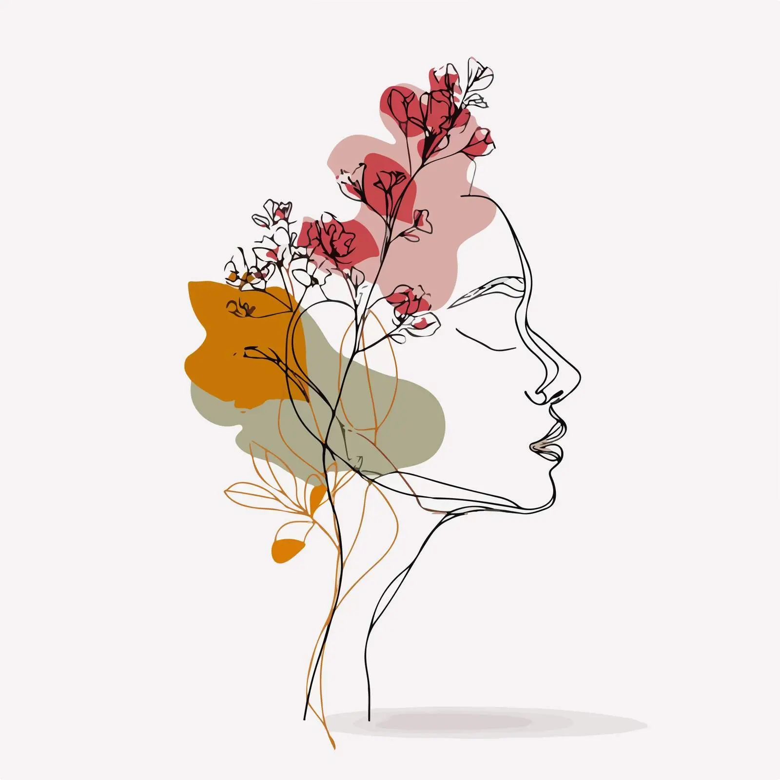 Profile Botanical Minimalist Artwork — free download from Dotvec