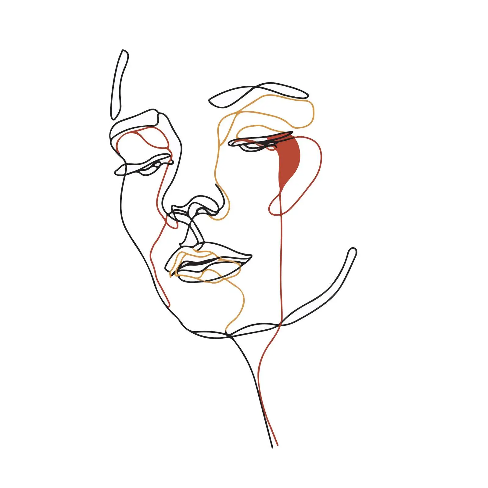 Minimal Sad Expression Portrait in Line Art — free download from Dotvec