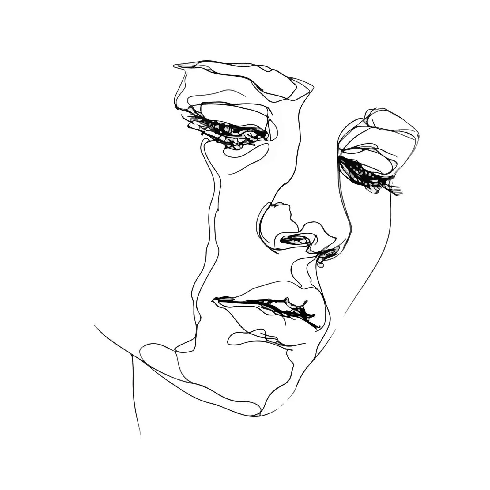 Sad Expression Portrait Flowin Art — free download from Dotvec