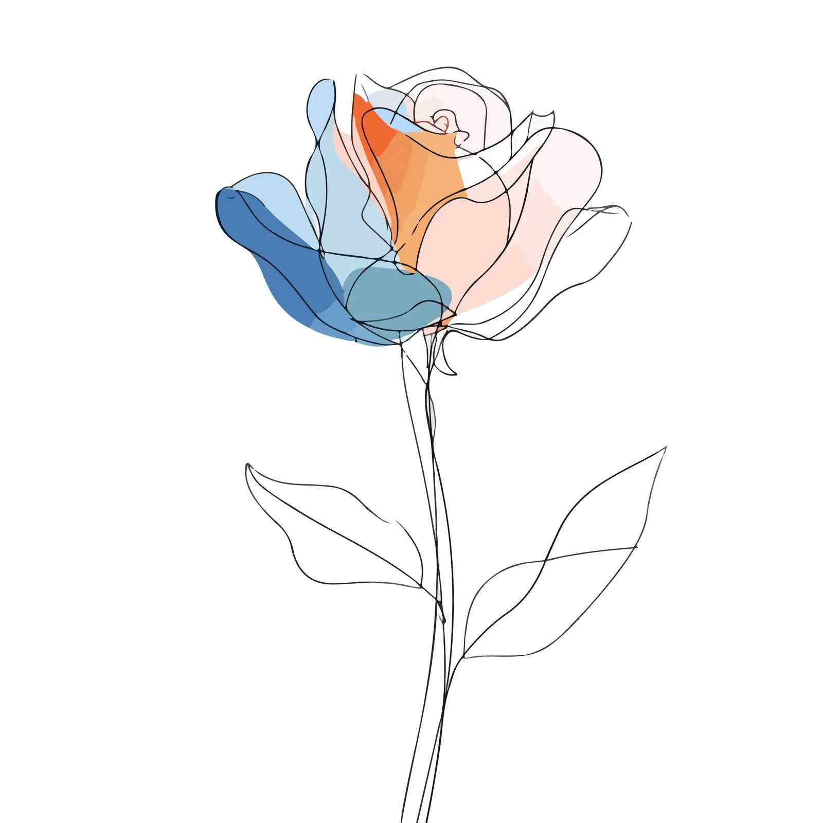 Elegant Rose Line Art Illustration — free download from Dotvec