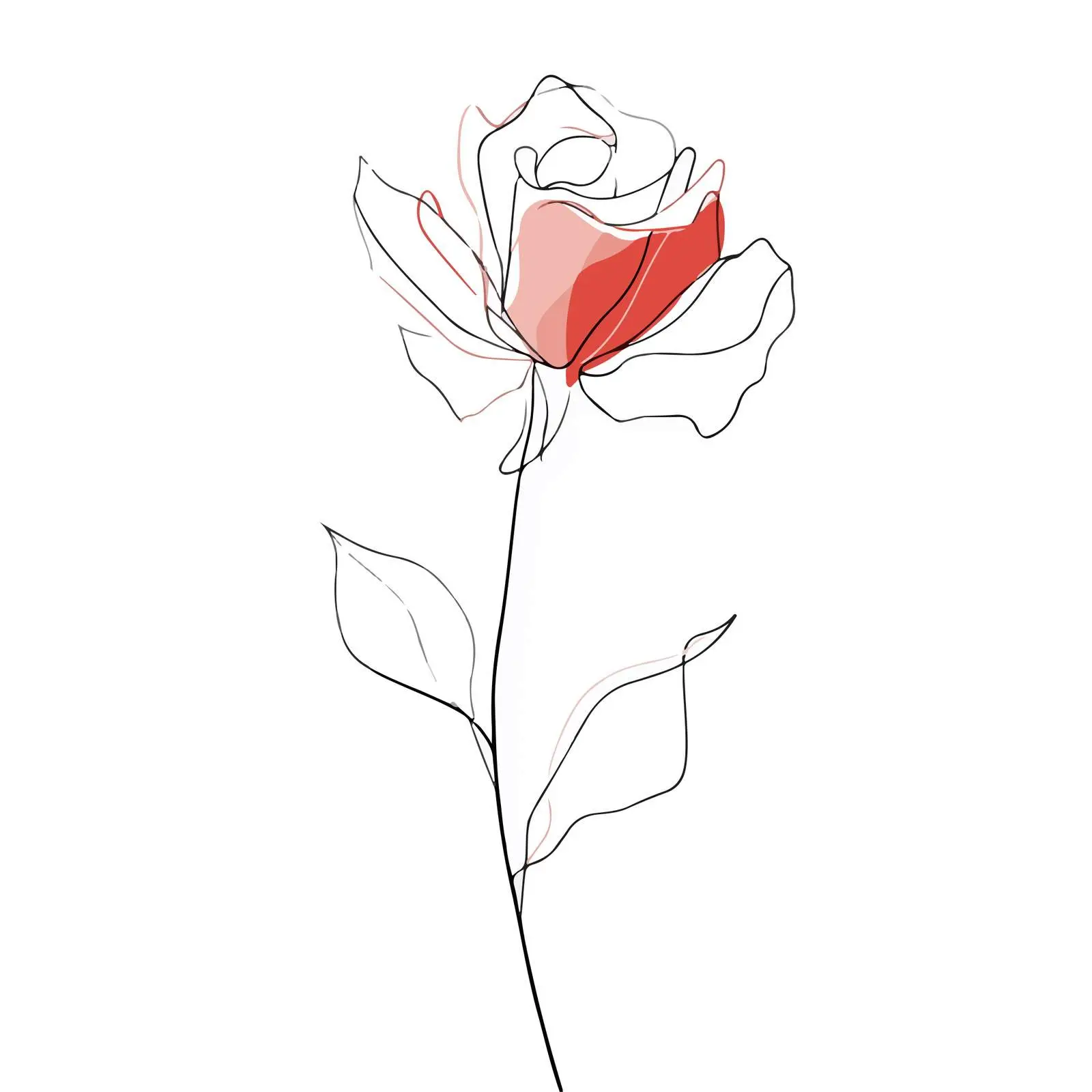 Minimal Rose Line Art — free download from Dotvec