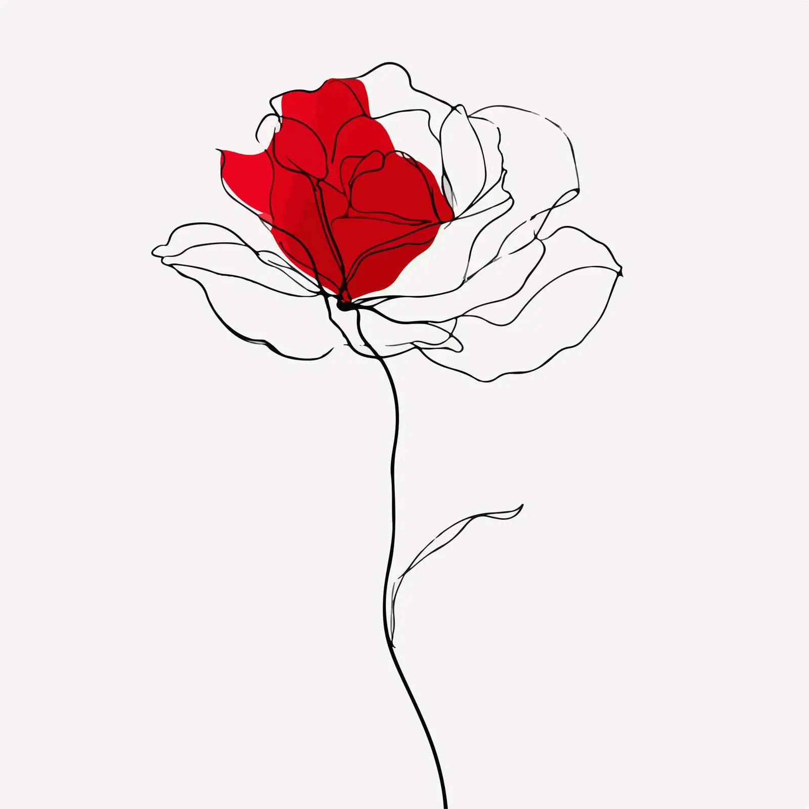 Minimal Rose Line Art — free download from Dotvec
