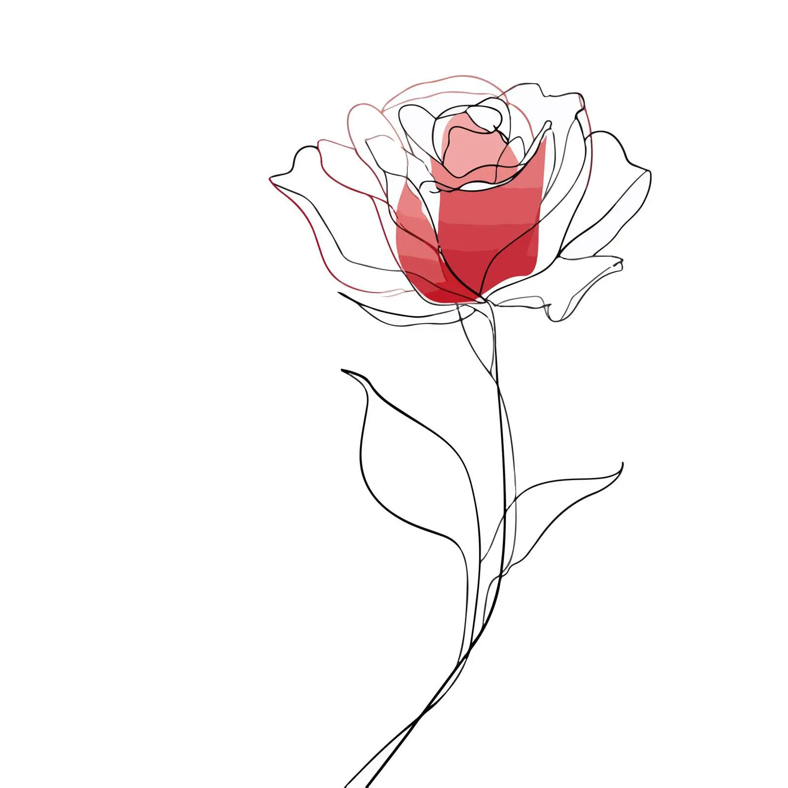 Minimal Rose Line Art Illustration — free download from Dotvec